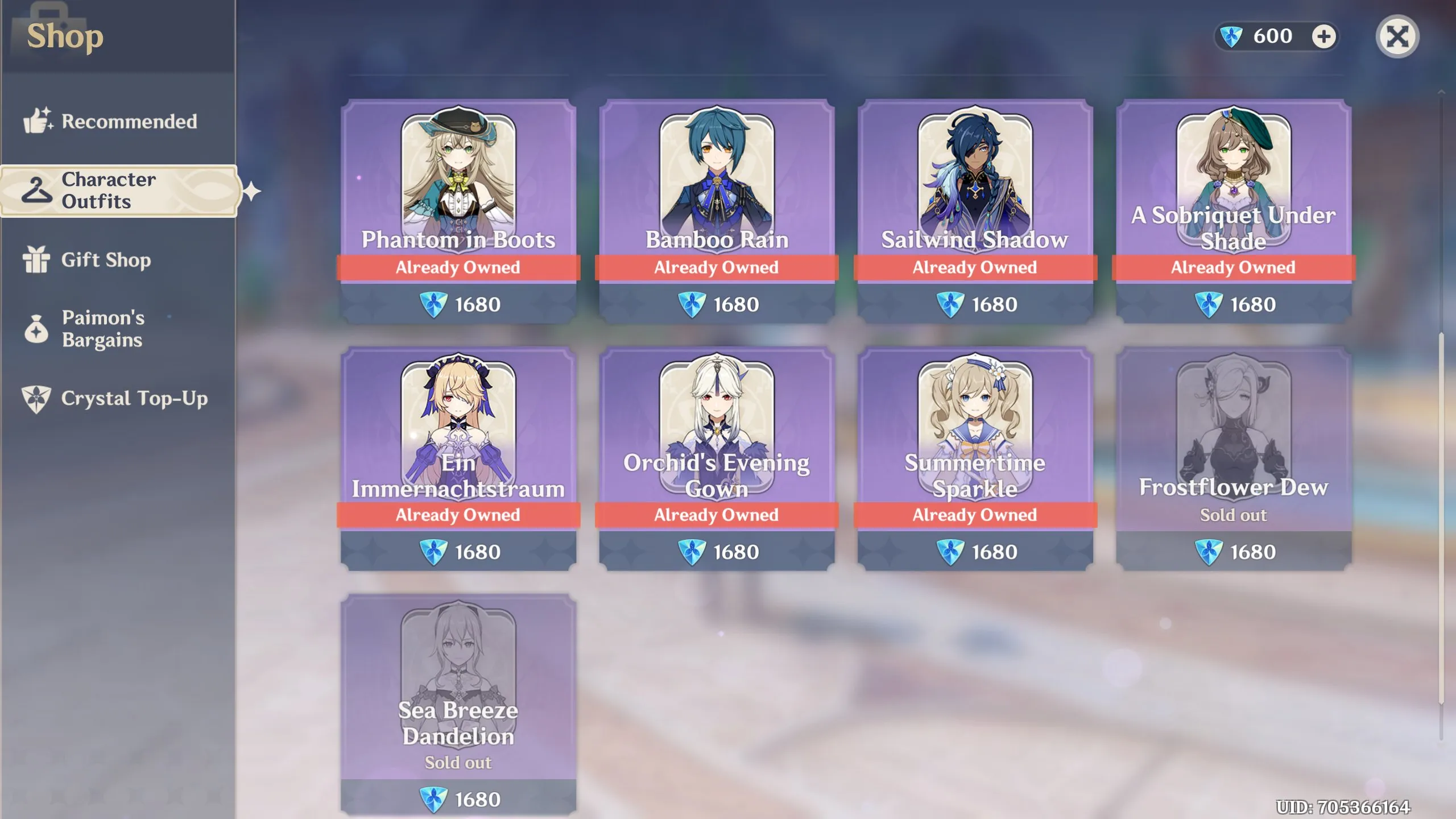 GI1070 High AR60 Dual Gacha Account with Yoimiya, Hu Tao C1, Yelan C1, Raiden, Nahida, Nilou, Venti, Zhongli and Multiple Limited 5-Star Weapons