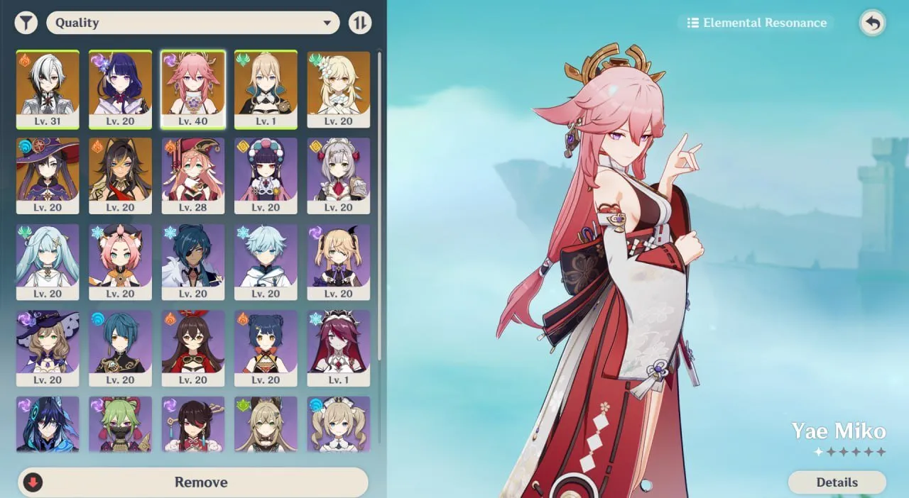 GI1123 AR18 Lumine Starter with Arlecchino, Raiden Shogun, Yae Miko, Dehya, Jean, Mona