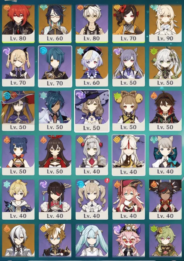 GI1531 AR50 | Chiori, Nahida, Arlecchino, Xianyun, Diluc, Mona, Keqing and Qiqi