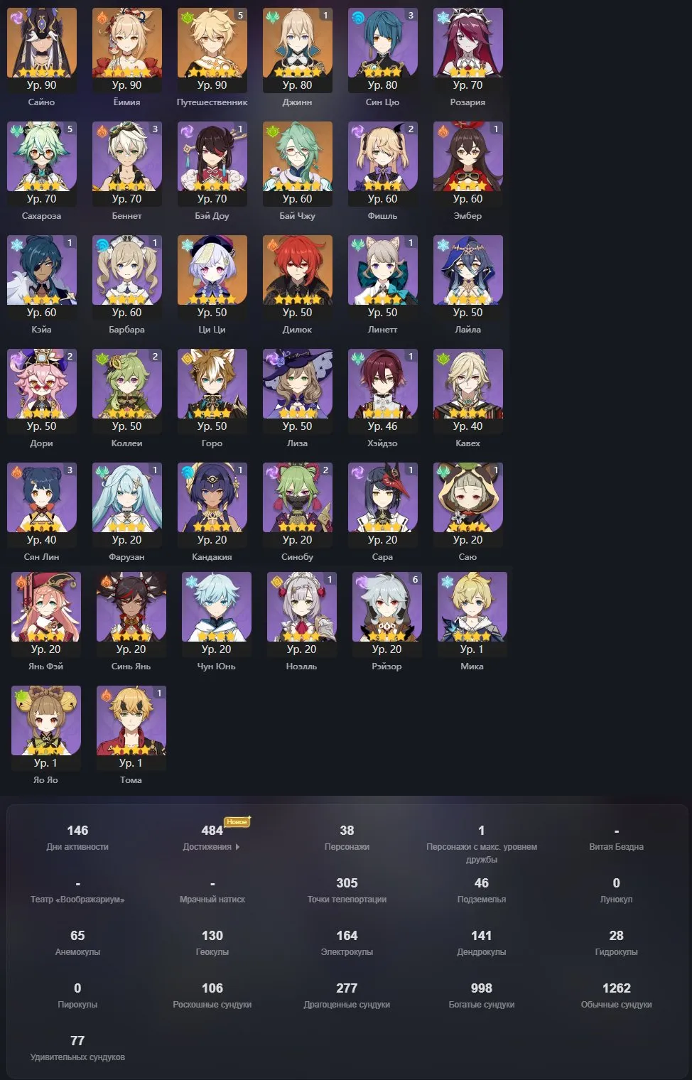 GI1587 Yoimiya with Thunder Pulse, Saino with Skyward Spine, Bai Zhu, Jean C1, Diluc, Qi Qi, strong 4 star teams AR55 Asia (G)