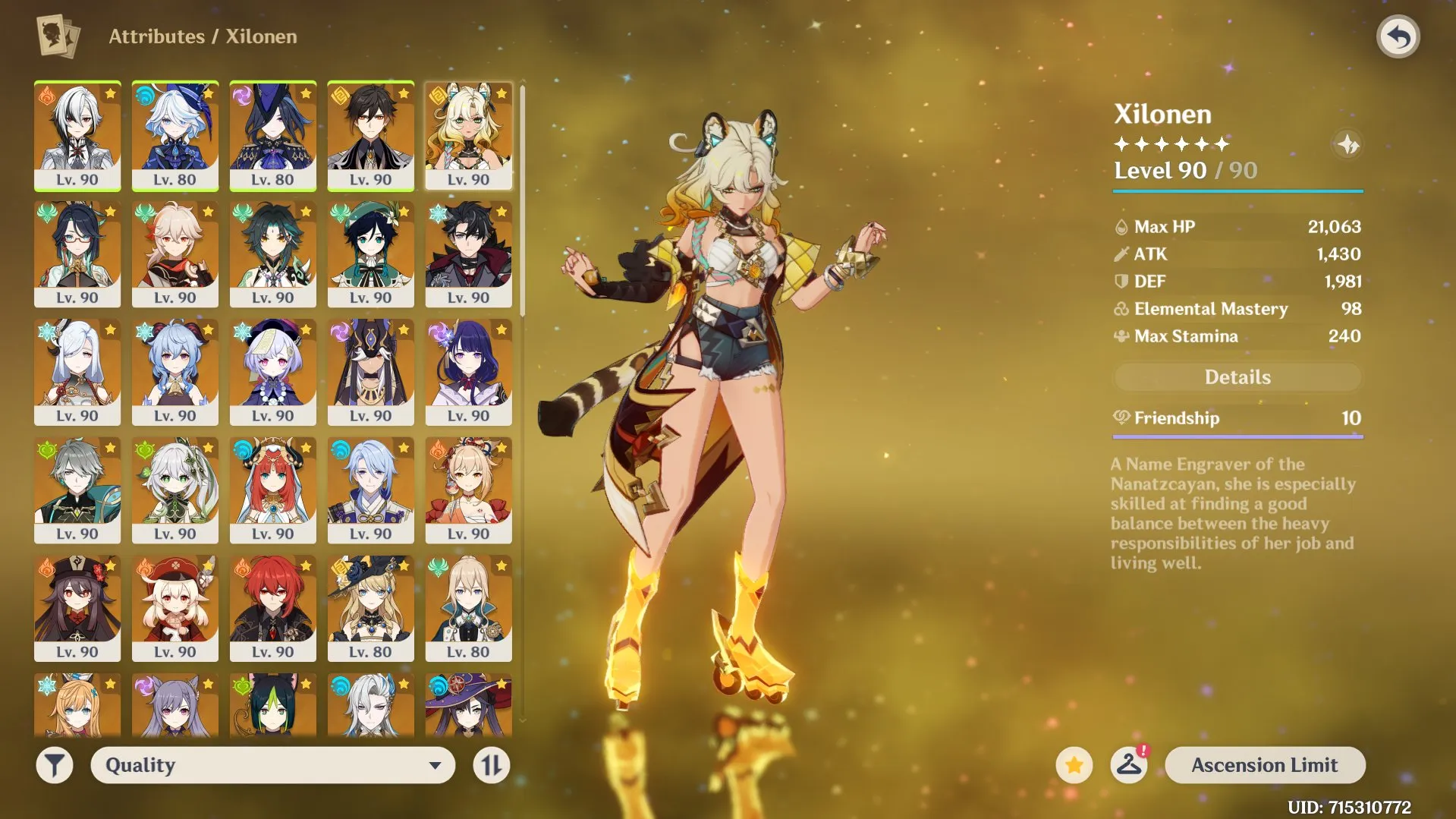 GI982 High-End AR60 Lumi Account | 79 Characters 35 Legendary | Arlecchino Xilonen Escoffier Furina | 16 Legendary Weapons | Star Rail 39 / 17 Legendary | ZZZ 16 / 7 Legendary