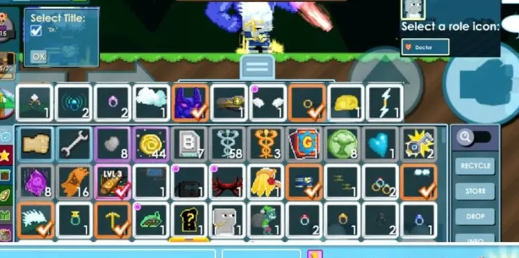 GW34 Anubis Spirit + Focused Eyes + Dr Title + Mercy Wings + Golden Pickaxe + Frosty Hair Set (G)