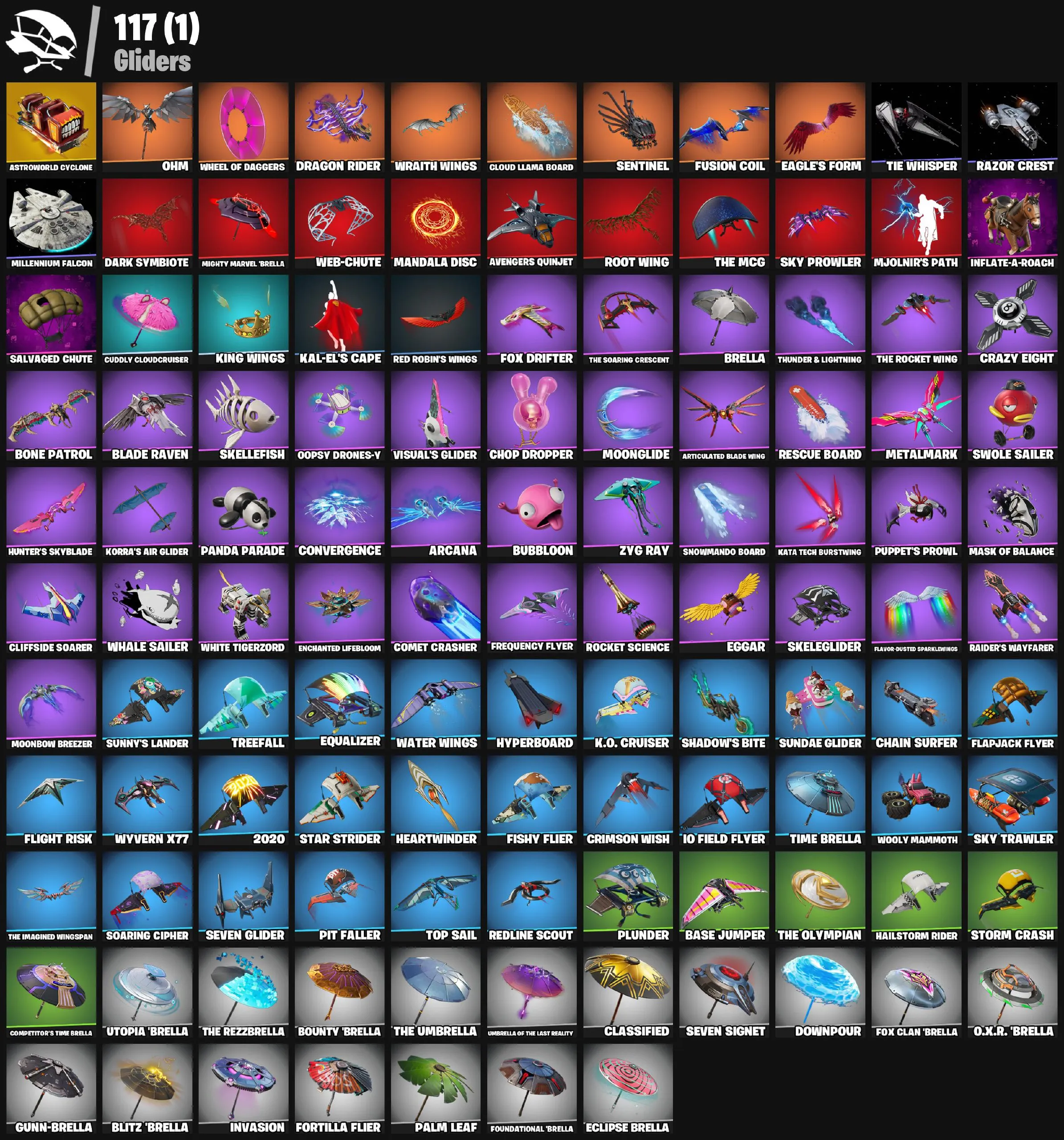 F1161 105 Skins: Includes Raz, The Foundation, Spectra Knight, Fusion, Kado Thorne, OmegaRok, Joey, Menace, Kymera, Zeus, The Cube Queen