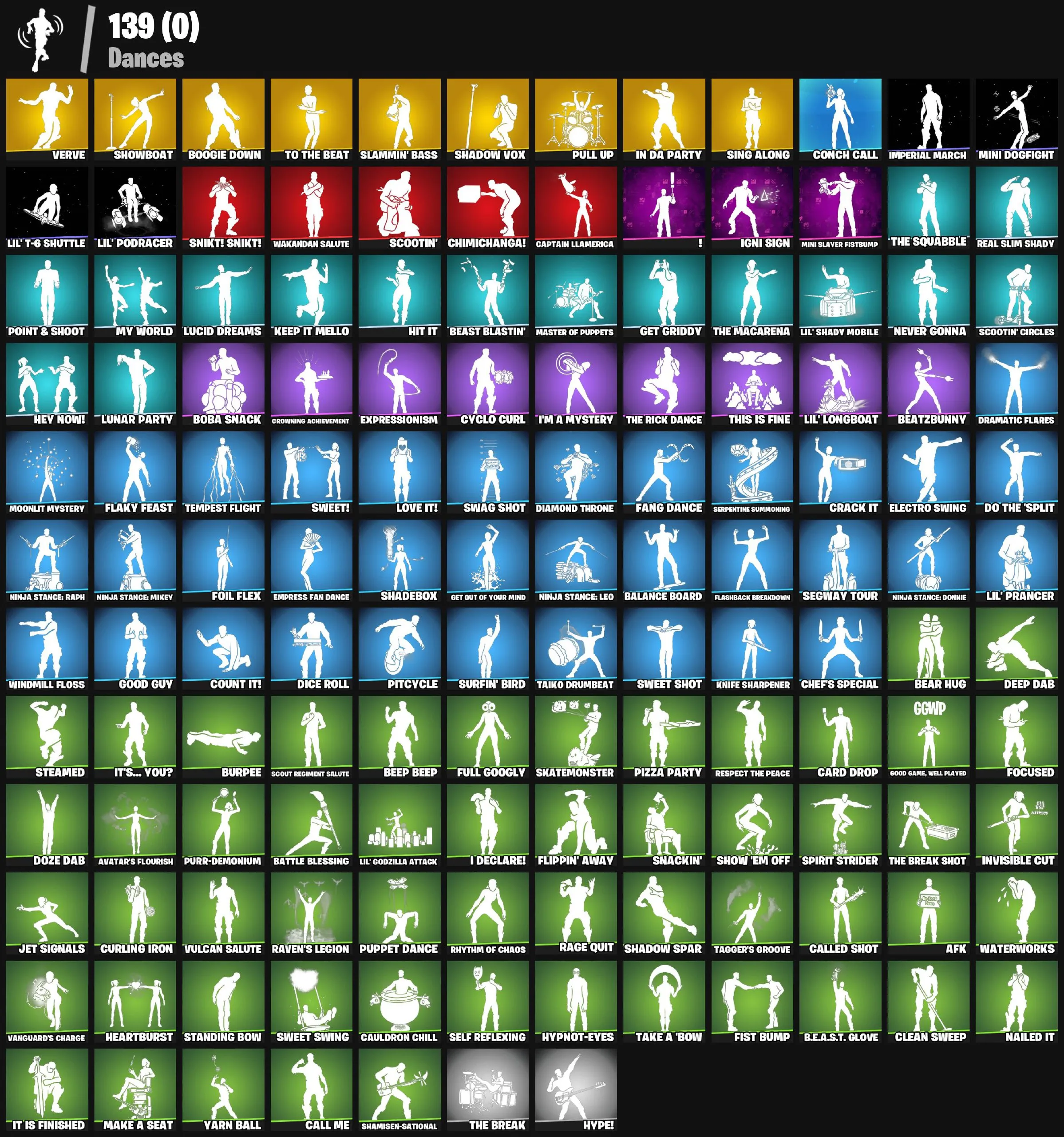 F1189 87 Skins, Backblings & Max Styles – Includes Ultra-Rare Lina Scorch, Spectra Knight, Era, Hades, Peter Griffin, Renzo the Destroyer 
