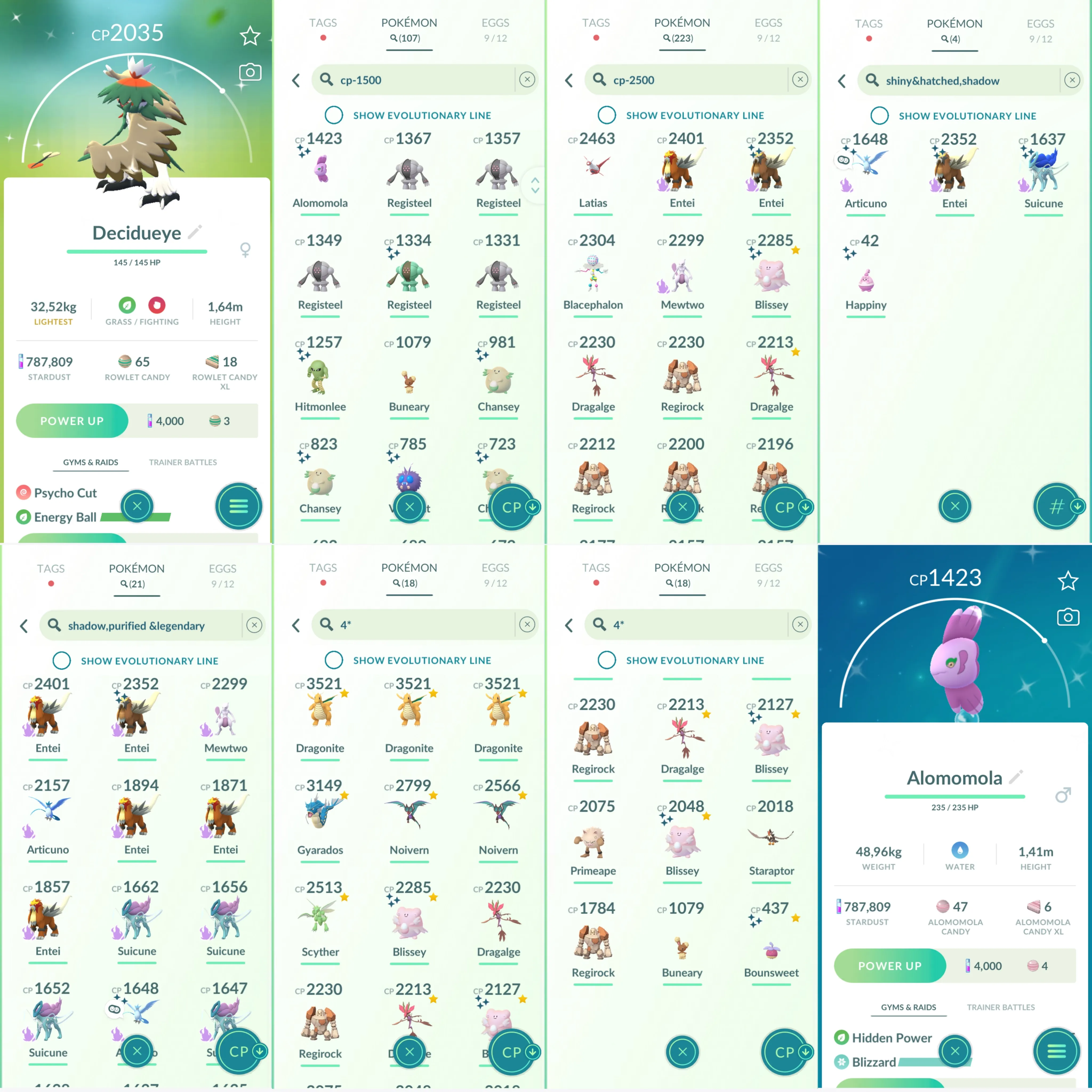 1097 LV40 Rare candy 219 Premium pass:35 Regirock100x2 Shiny: mega latios, absol, shadow Entei, shadow suicune, happiny
