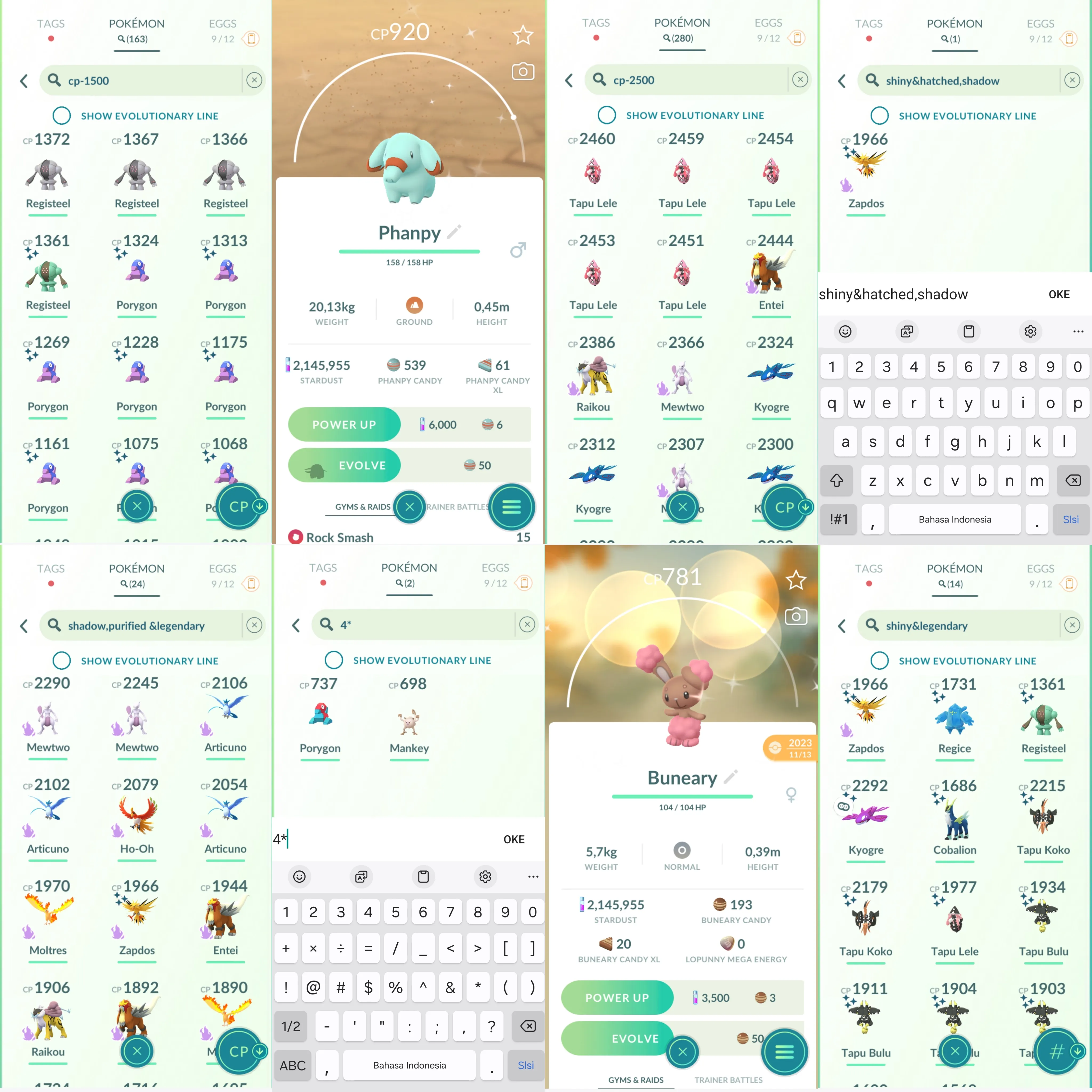 1115 LV40 Shiny: tapu koko-lele-bulu-fini, primal Kyogre, registeel, audino shadow Zapdos, regice, cobalion