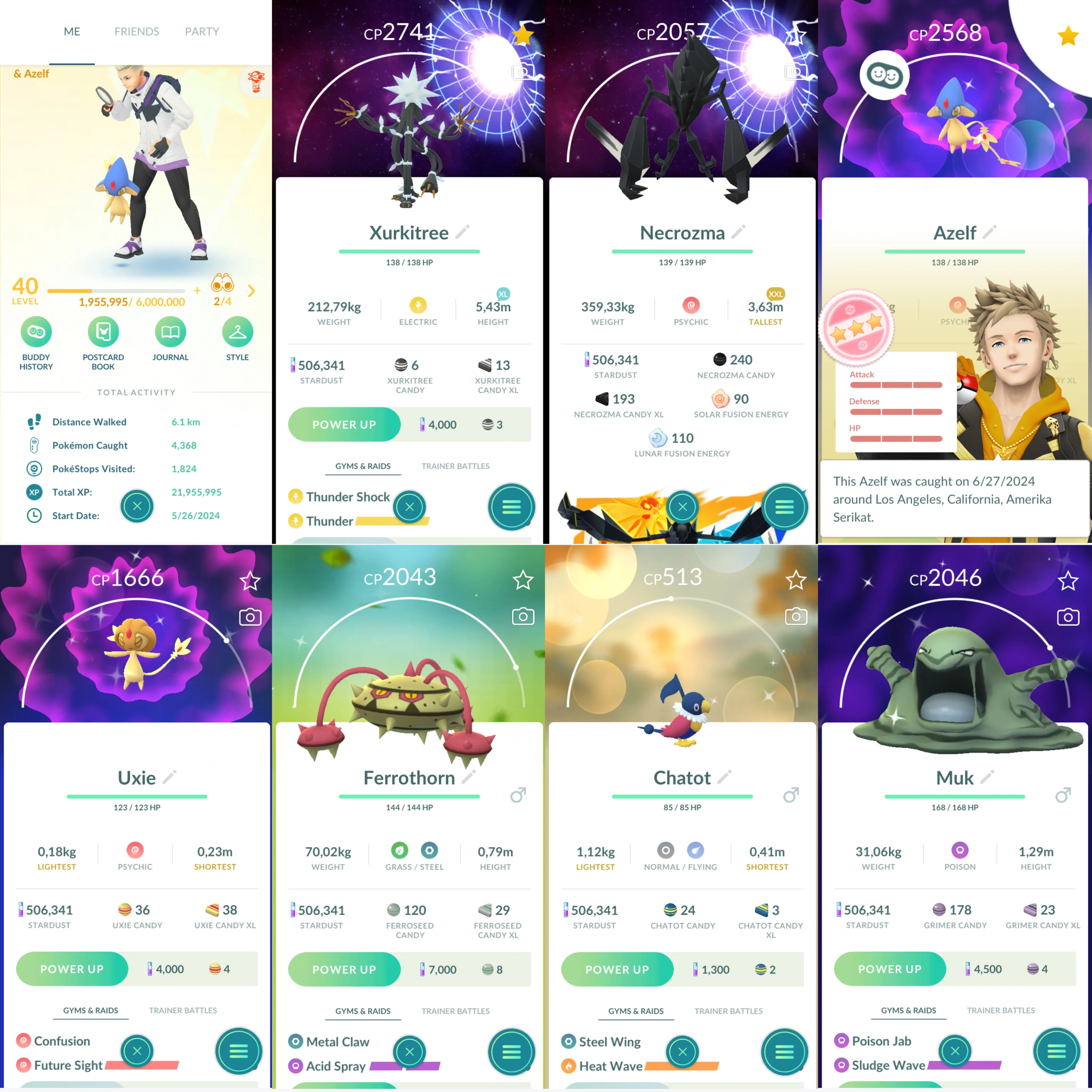 1141 LV40 Shundo azelf. Special BG: Xurkitree, necrozma. Shiny: uxie, chatot, azelf, mareep, cyndaquil