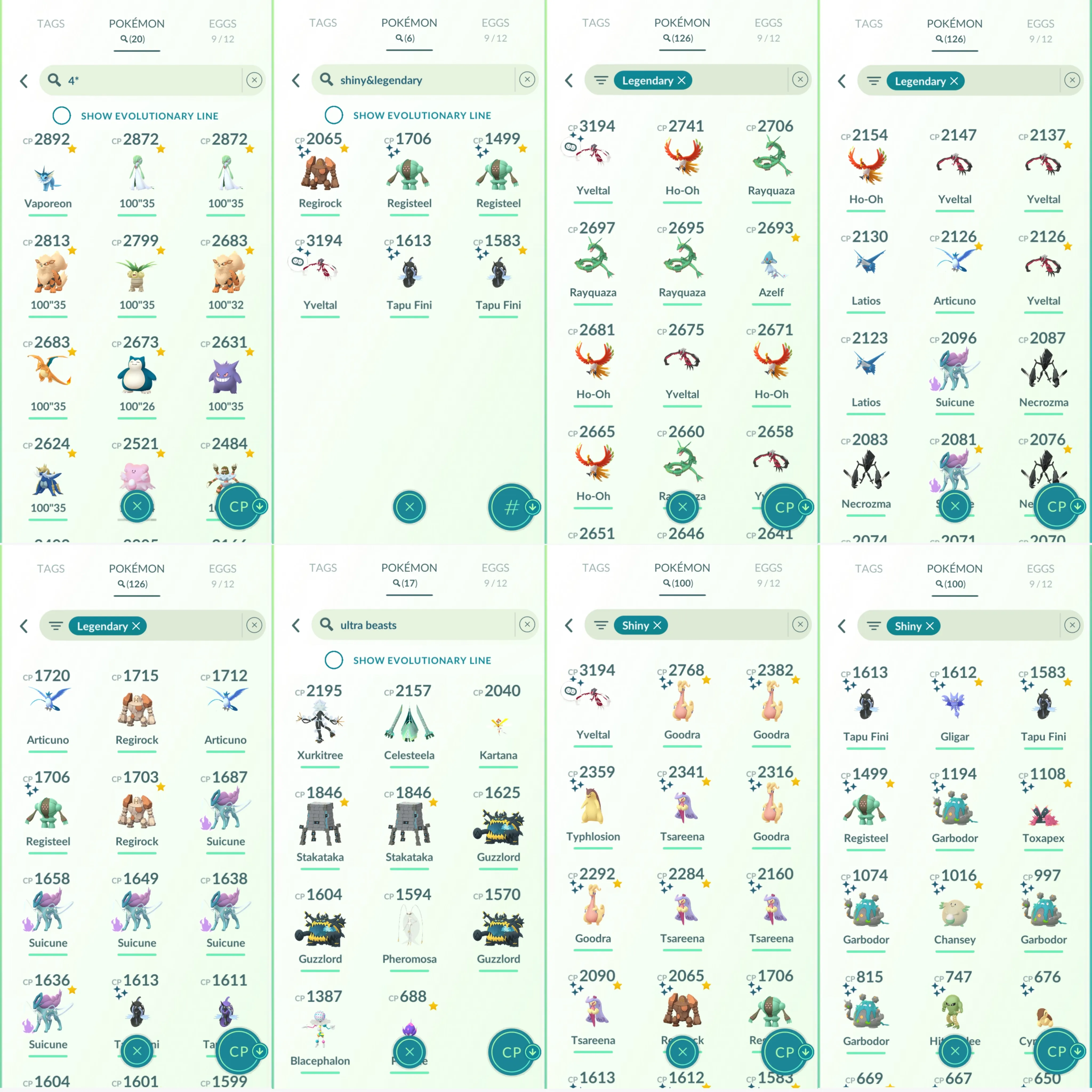 1150 LV41 Special BG: buzzwole, celesteela, necrozma. Shiny: yveltal, registeel, regirock, typhlosion, goodra, tsareena
