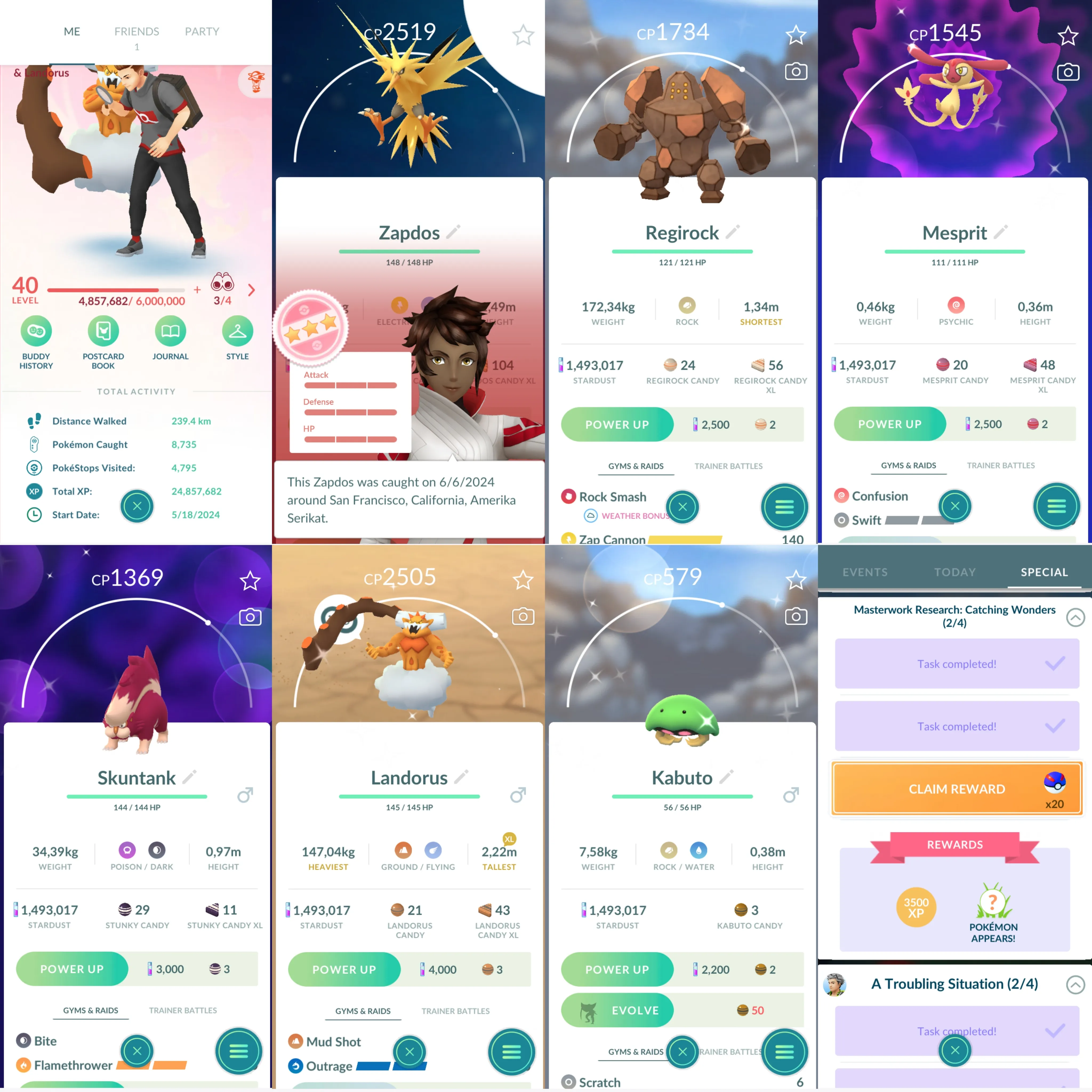 1179 LV40 Rare candy76 Zapdos100 Fennekin100 Fuecoco100 Bunneary100 Shiny: regirock. mesprit. . Mime.slowpoke