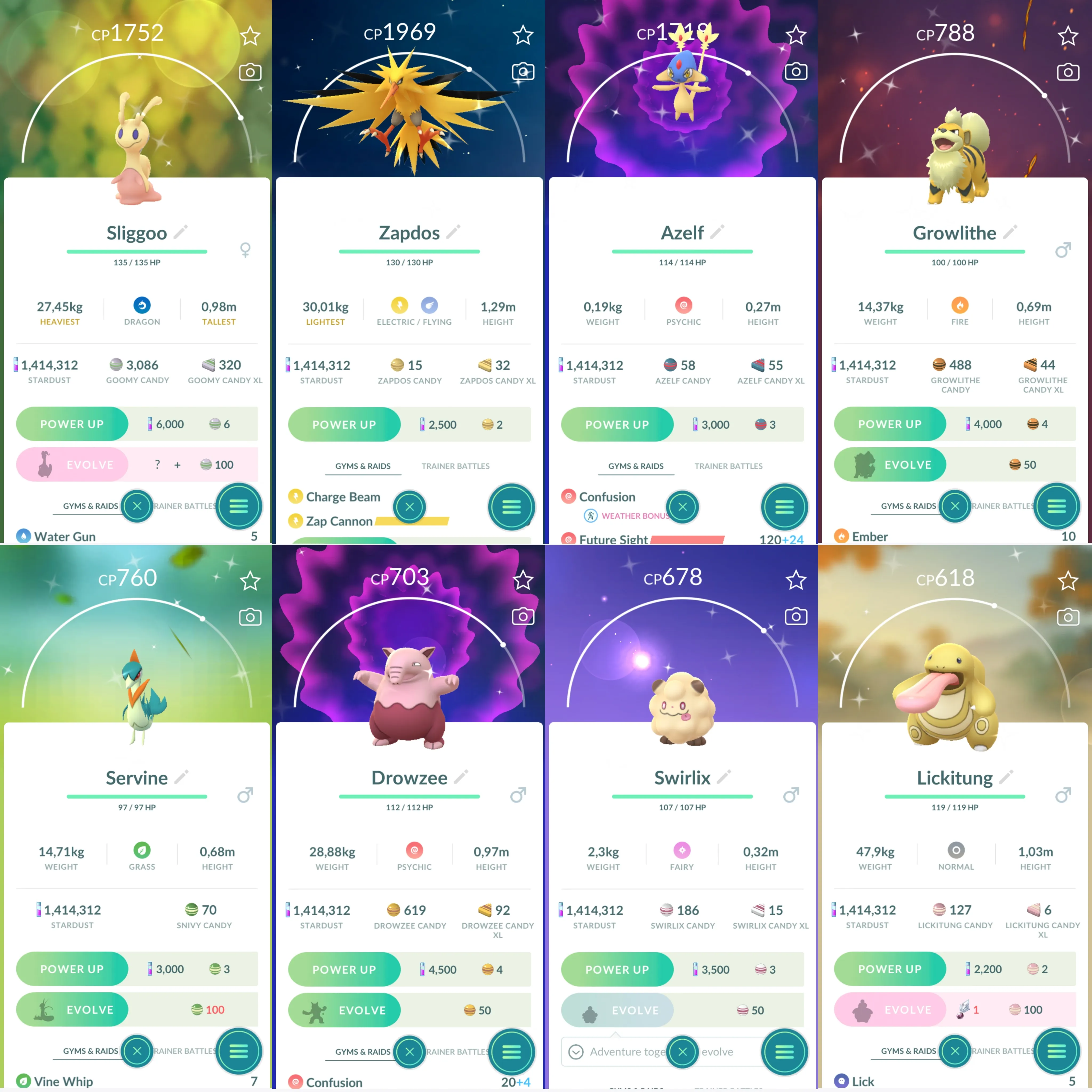 1182 LV40 Rare Candy103 Chansey100 Heatmor100 Shiny: Zapdos, ho-oh, uxie, azelf, landorus, sliggoo, Growlithe