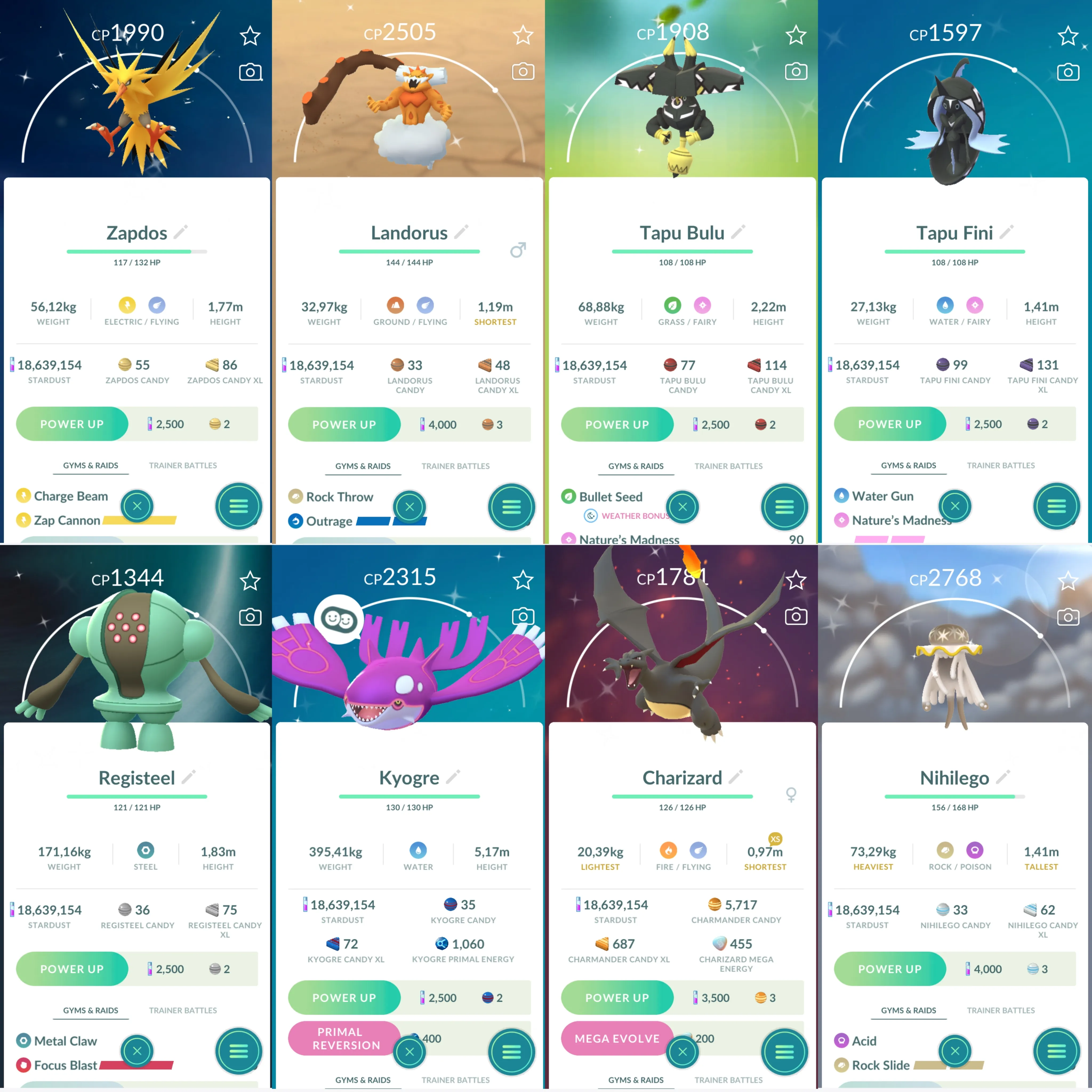 1201 LV47 Shundo Articuno Sp. BG Necrozma. Shiny: mega Charizard, primal Kyogre-groudon, mega heracross, ho-oh