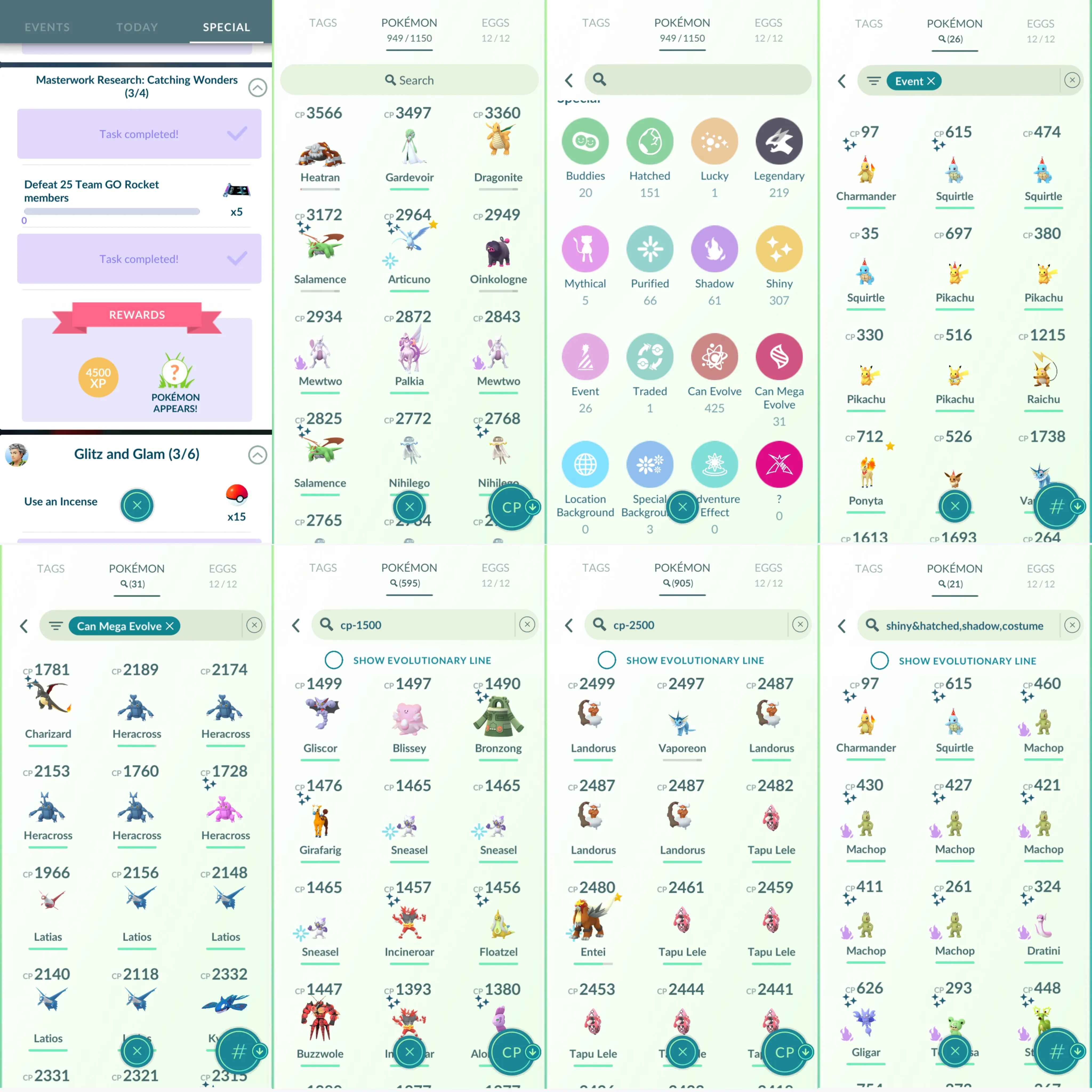 1201 LV47 Shundo Articuno Sp. BG Necrozma. Shiny: mega Charizard, primal Kyogre-groudon, mega heracross, ho-oh