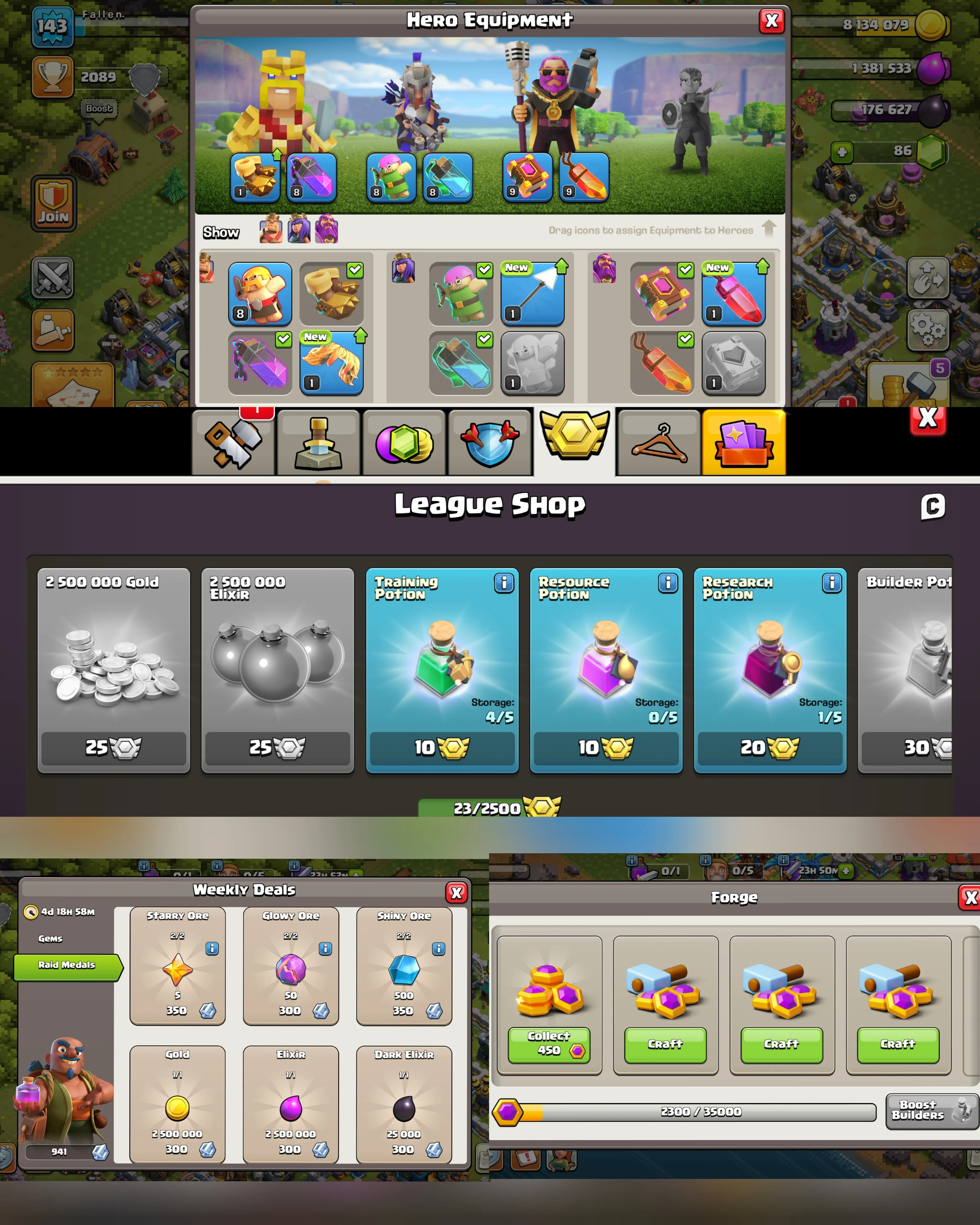 C064 TH12 PIXEL SCENERY - XP143 - 71 GEMS - CN 500 GEMS - BK51 SKIN2 - AQ53 SKIN GLADIATOR QUEEN -GW25 SKIN PARTY WARDEN