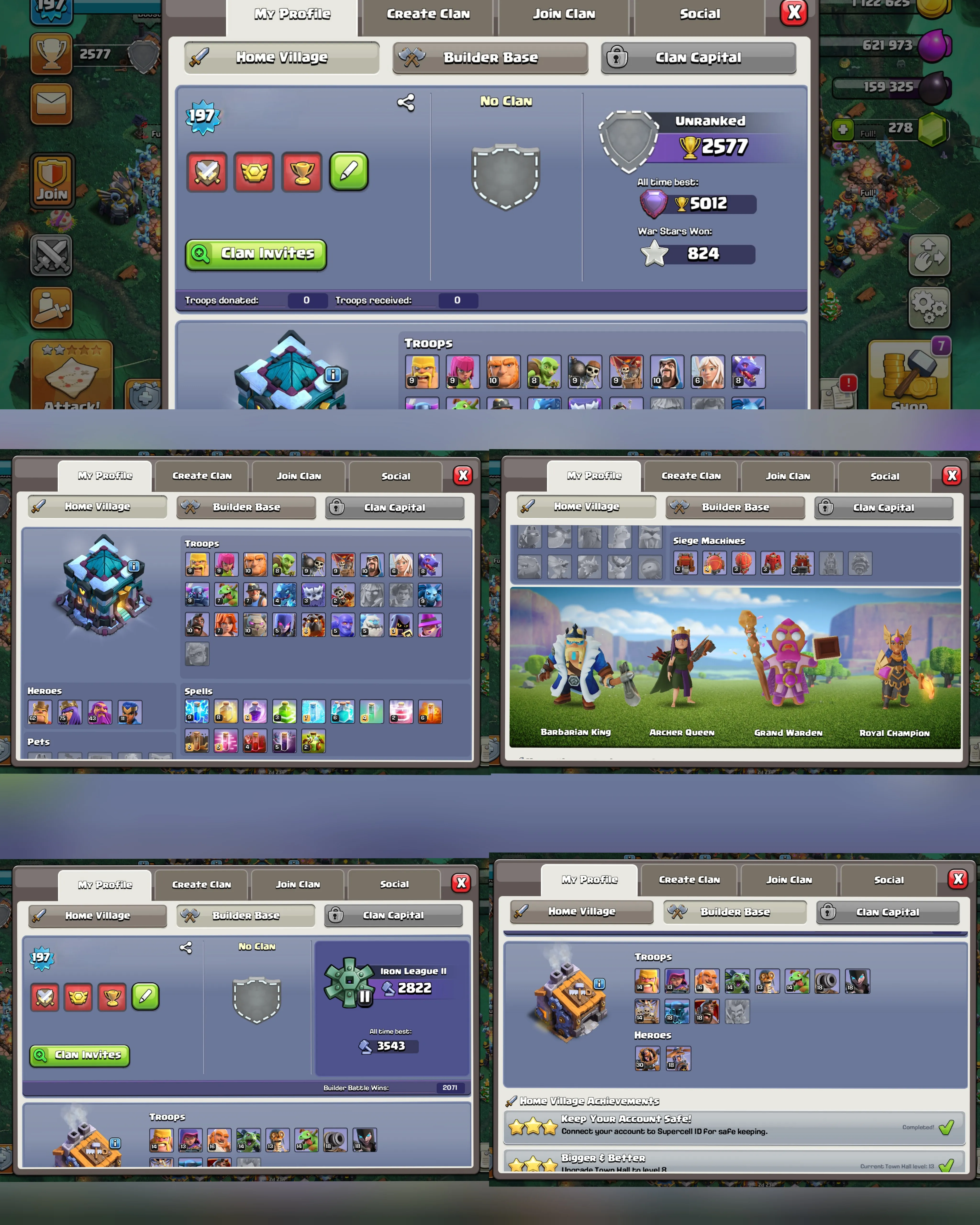 C068 TH13 SCENERY2 - XP197 - 261 GEMS - CN 1000 GEMS - BK62 SKIN4 GG18 - AQ75 - GW43 SKIN2 - RC11 SKIN2 - BM30 - BC18