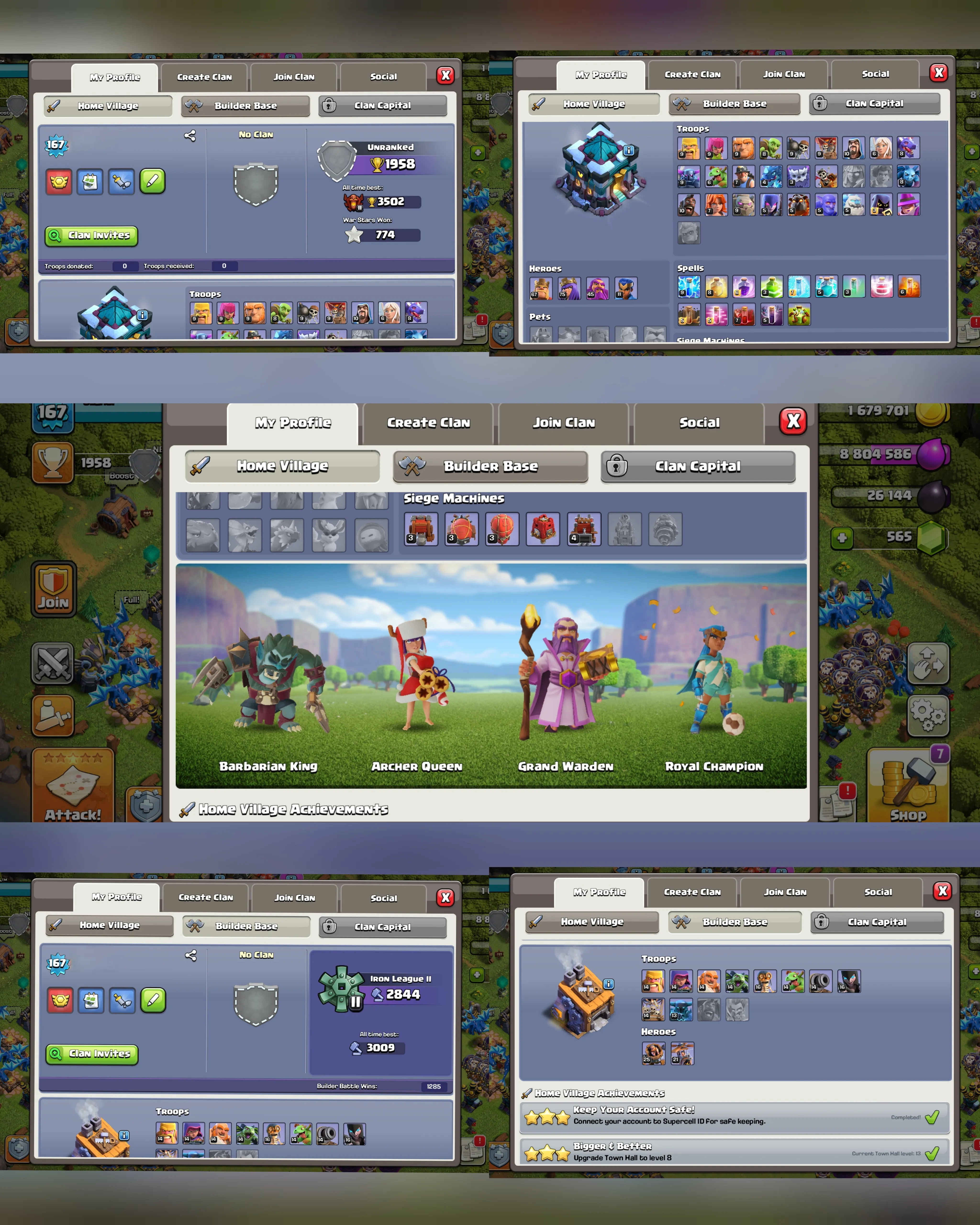 C070  TH13 - XP167 - 565 GEMS - CN 1500 GEMS - BK67 SKIN3 GG14 SB9 - AQ75 SKIN JOLLY QUEEN FA14 - GW45