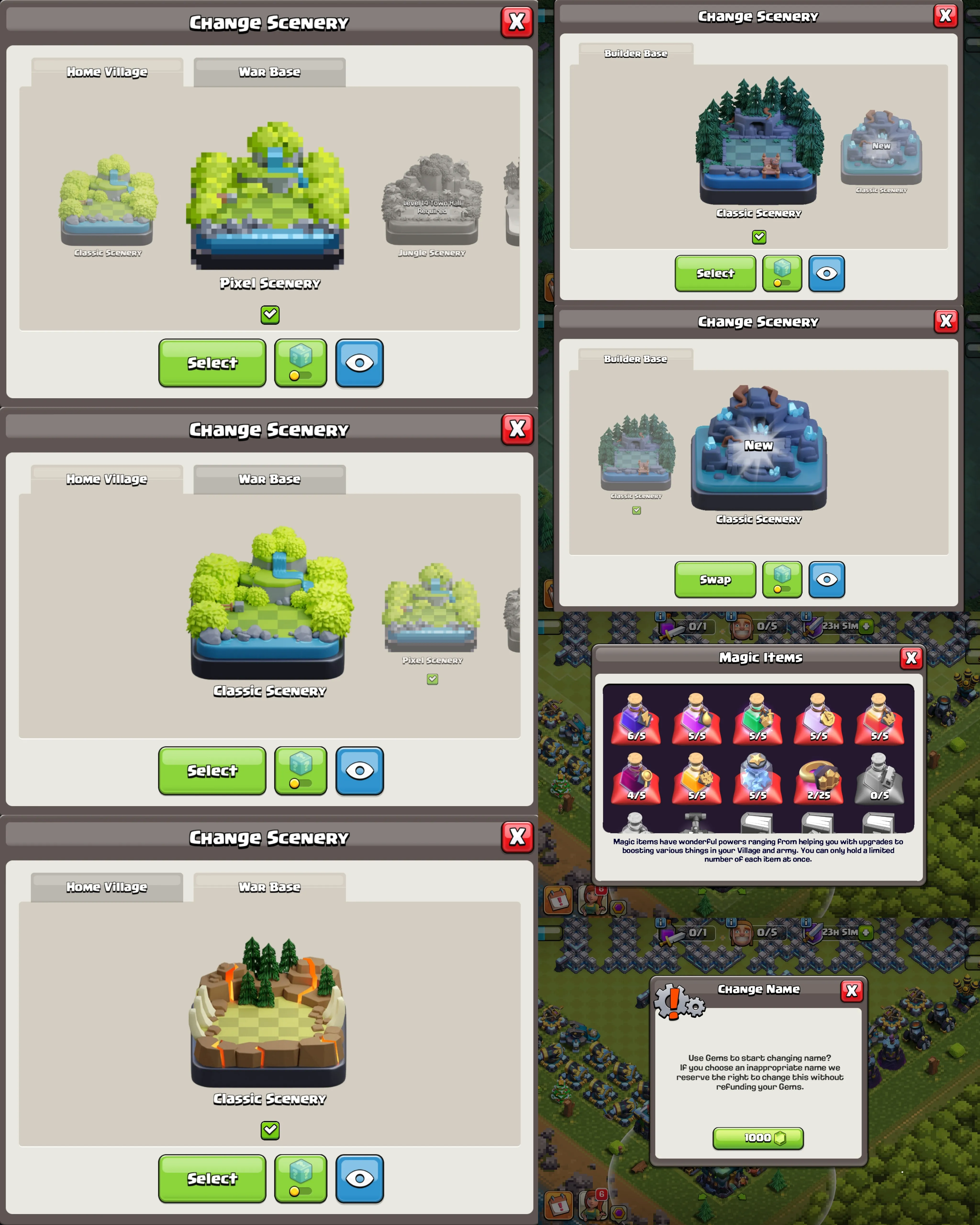 C073  TH13 PIXEL SCENERY - XP178 - 3375 GEMS - CN 1000 GEMS - BK65 SKIN PIXEL KING GG1 - AQ75 SKIN PARTY QUEEN FA14