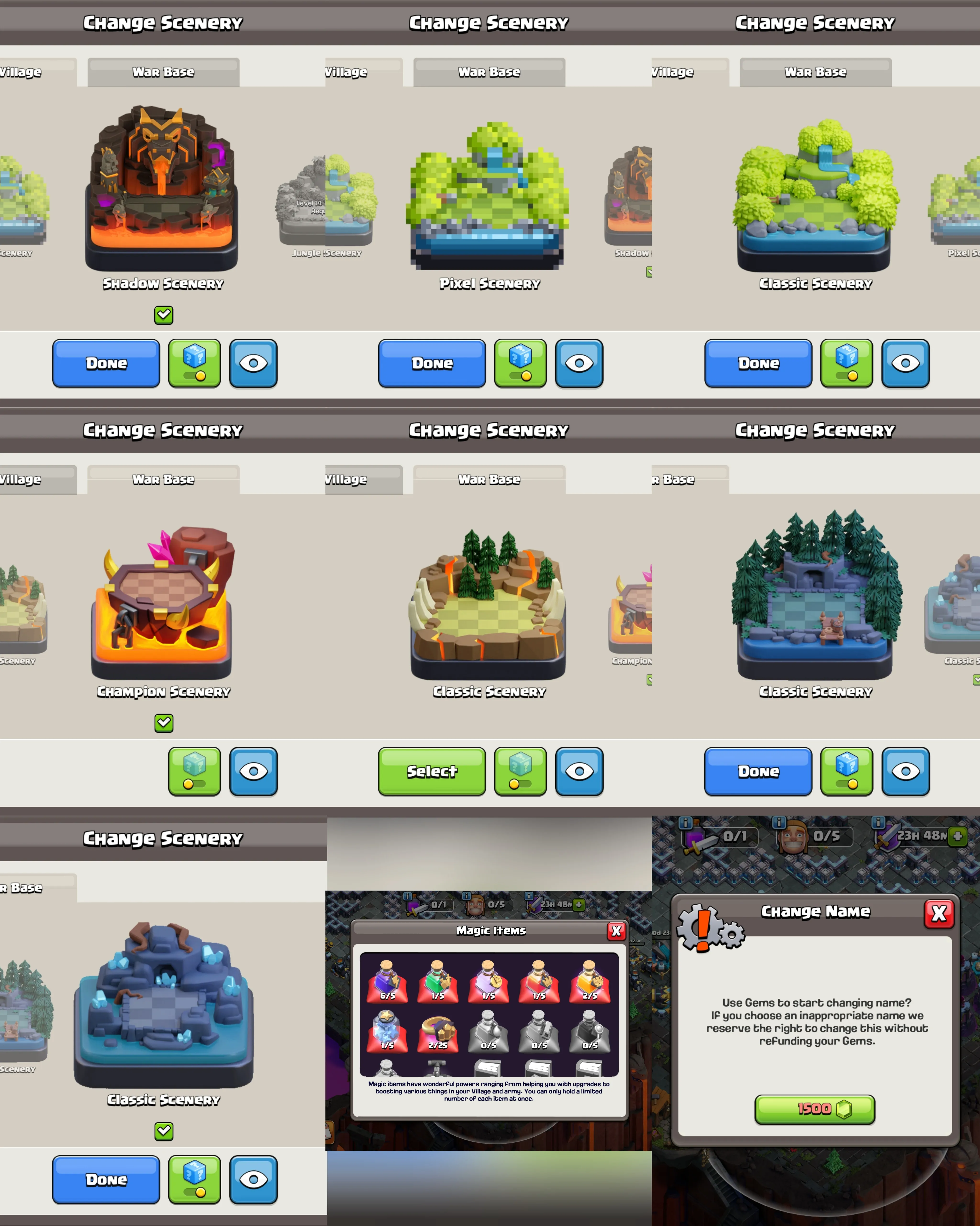 C074 TH13 SCENERY2 - XP180 - 15 GEMS - CN 1500 GEMS - BK56 SKIN2 SB12 - AQ63 SKIN2 FA18 - GW41 - RC15 - BM13 - BC15
