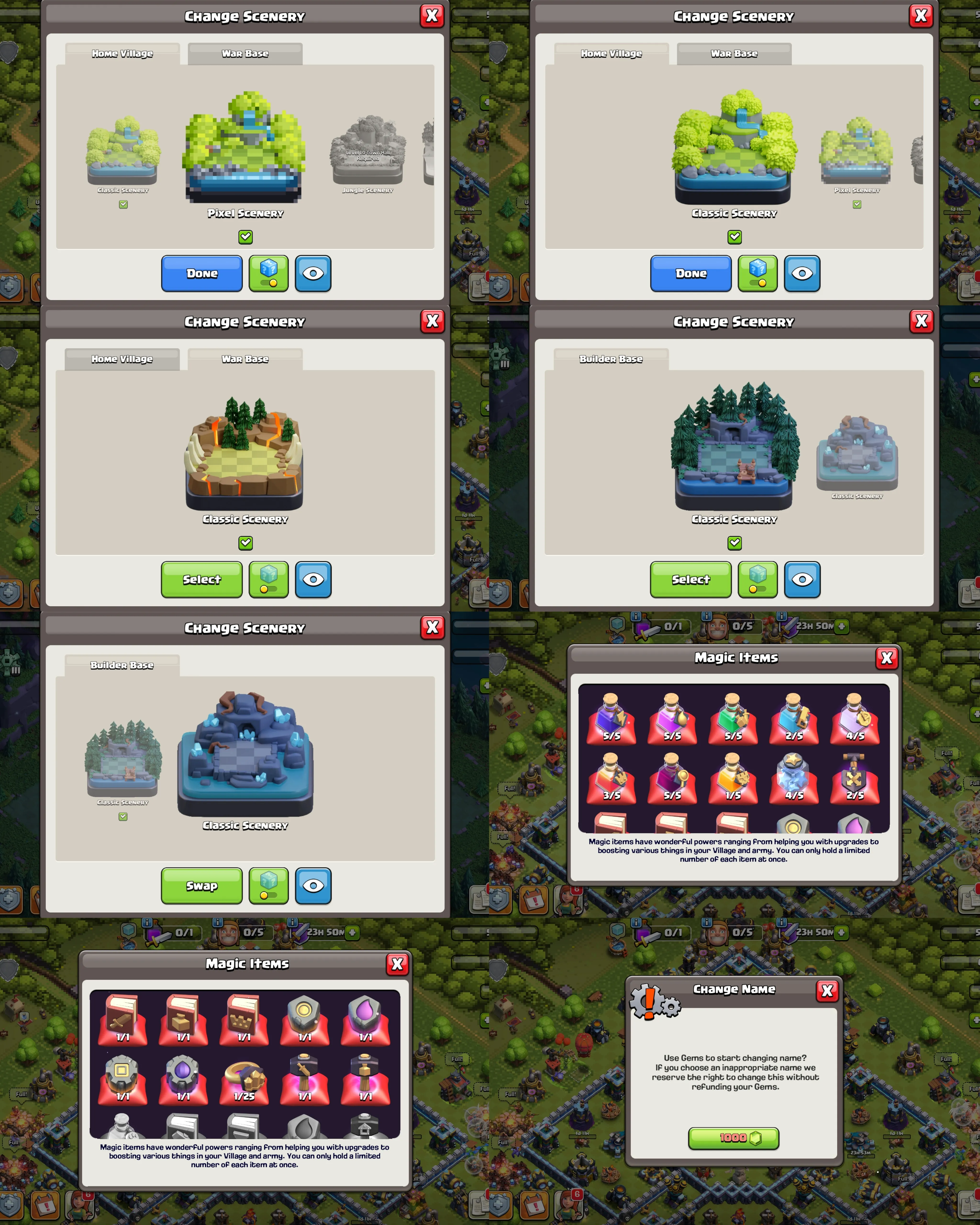 C075 TH13 PIXEL SCENERY - XP163 - 375 GEMS - CN 1000 GEMS - BK57 SKIN2 GG7 - AQ75 SKIN2 FA8 -GW50 SKIN PIRATE WARDEN FB4