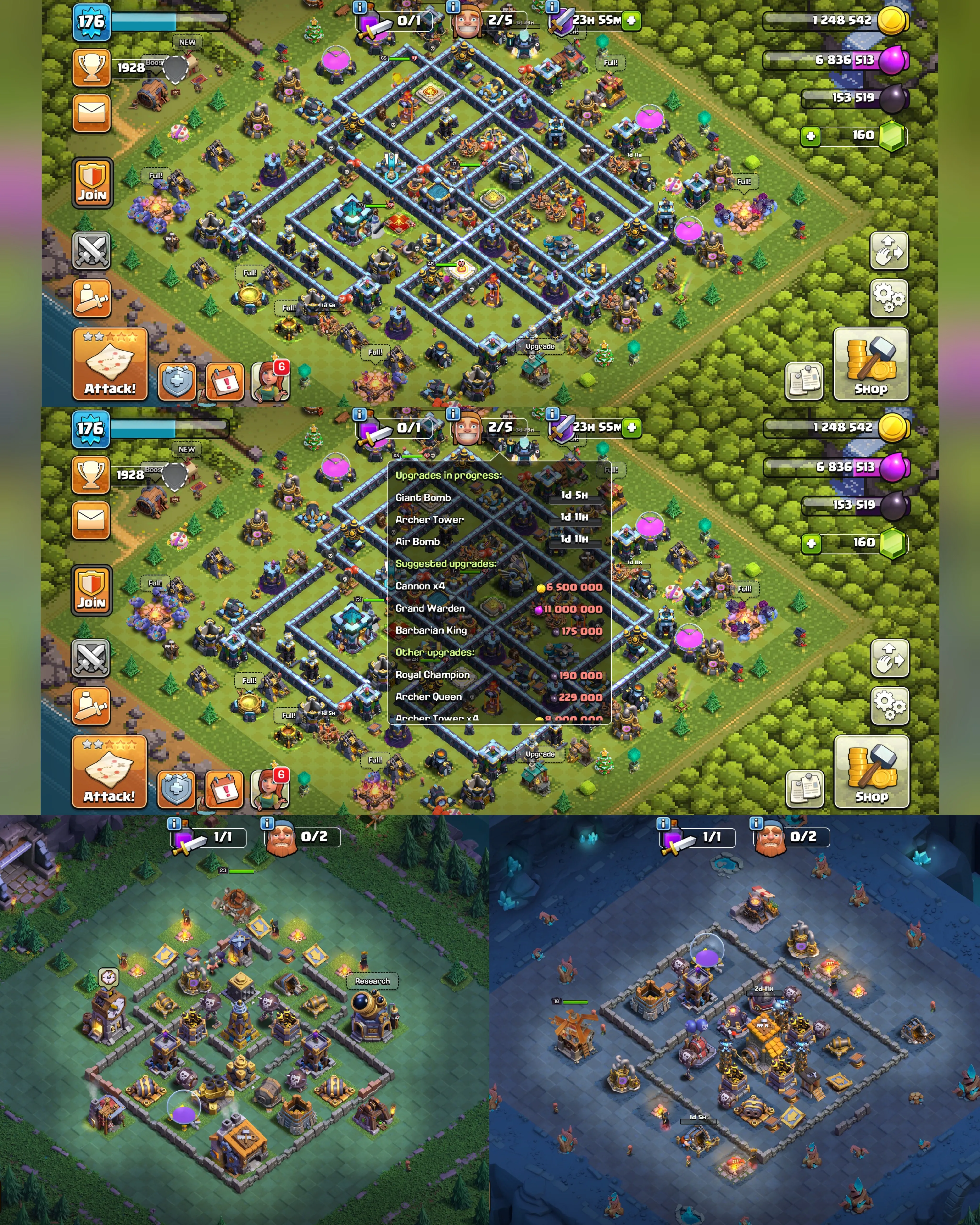 C079 TH13 PIXEL SCENERY - XP176 - 160 GEMS - CN 1500 GEMS - BK65 SKIN3 - AQ73 SKIN ICE QUEEN - GW48 SKIN PARTY WARDEN