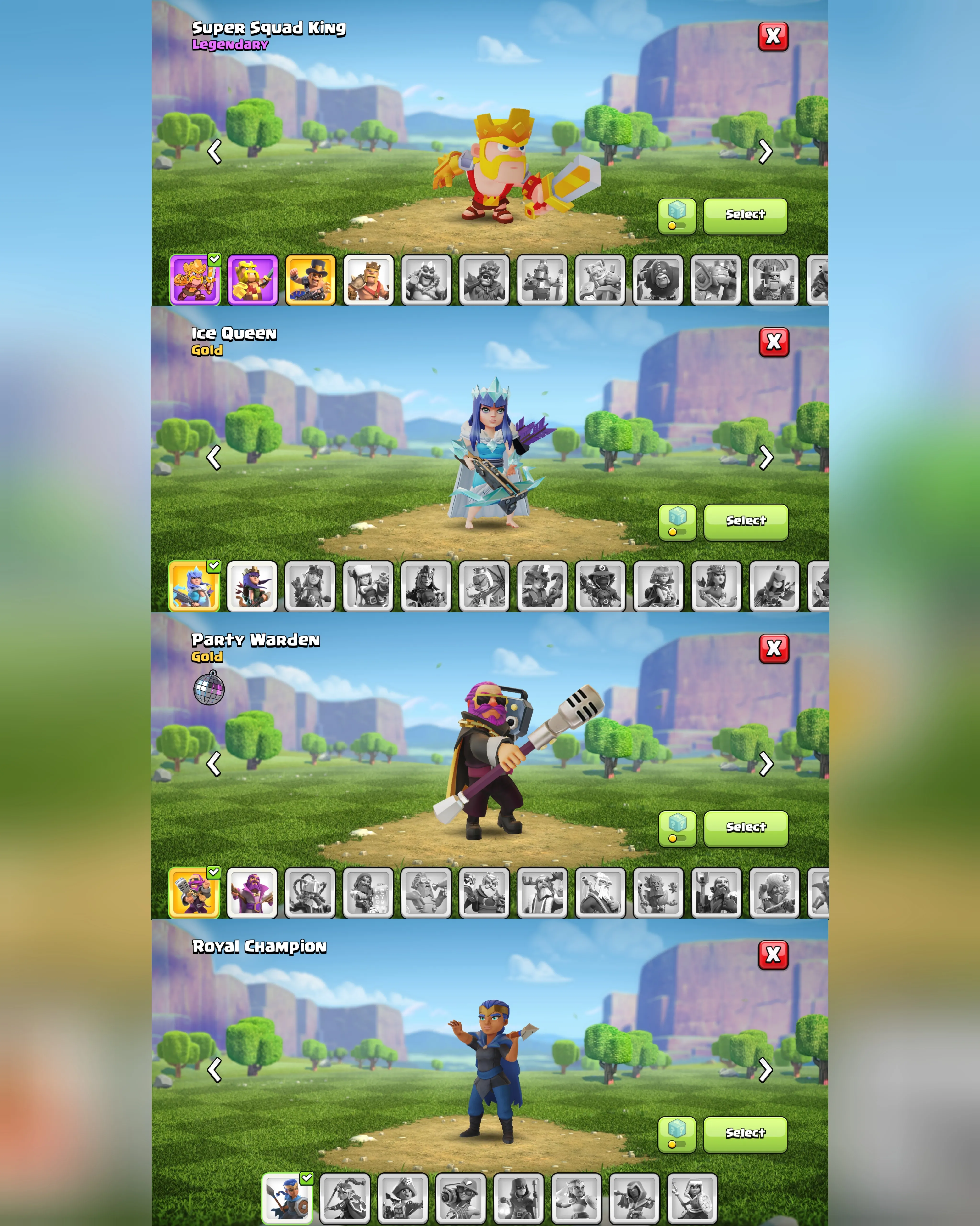 C079 TH13 PIXEL SCENERY - XP176 - 160 GEMS - CN 1500 GEMS - BK65 SKIN3 - AQ73 SKIN ICE QUEEN - GW48 SKIN PARTY WARDEN