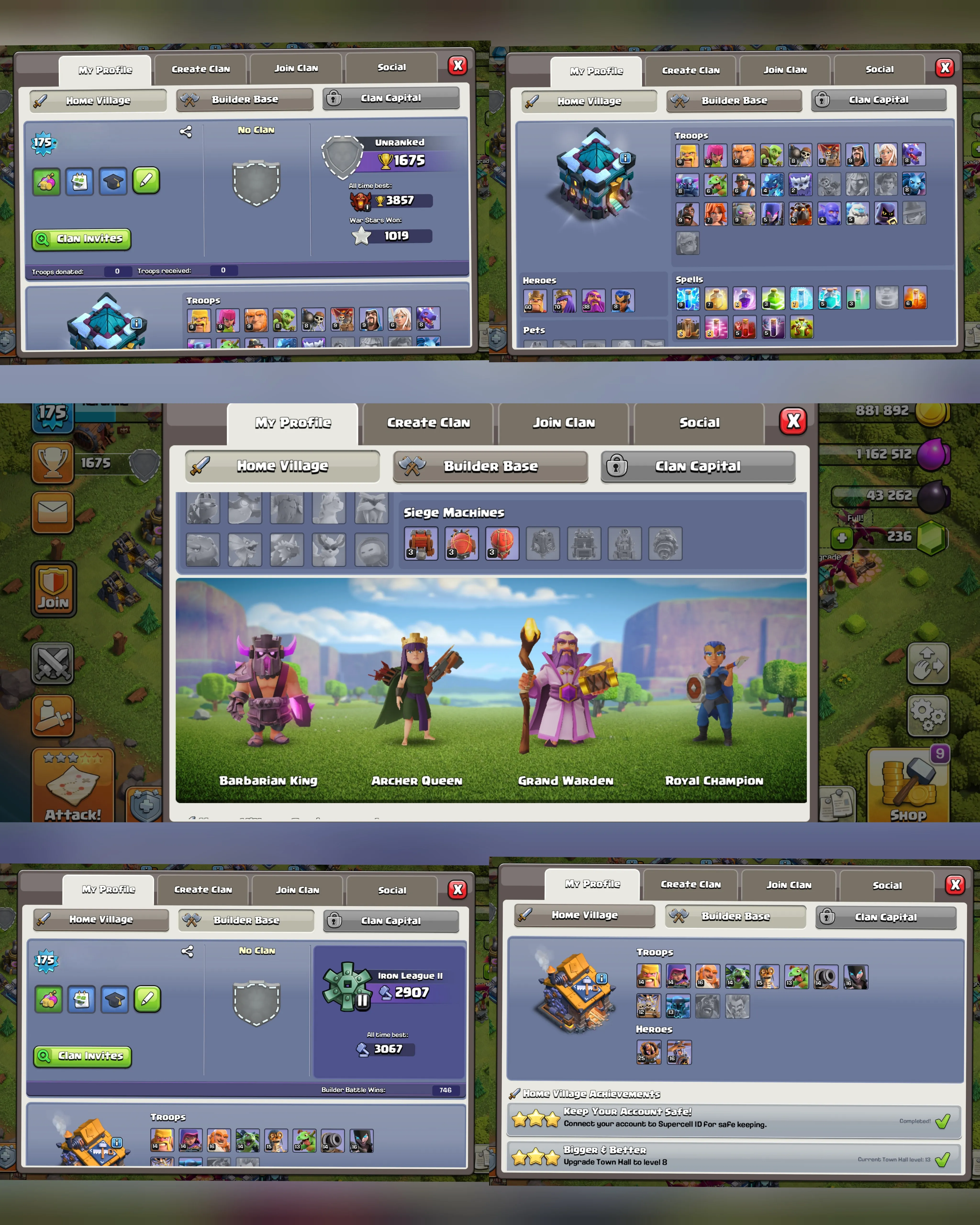 C080 TH13 - XP175 - 220 GEMS - CN 1500 GEMS - BK60 SKIN2 - AQ70 SKIN VALKYRIE QUEEN FA9 - GW38 SKIN WARDEN MASTER