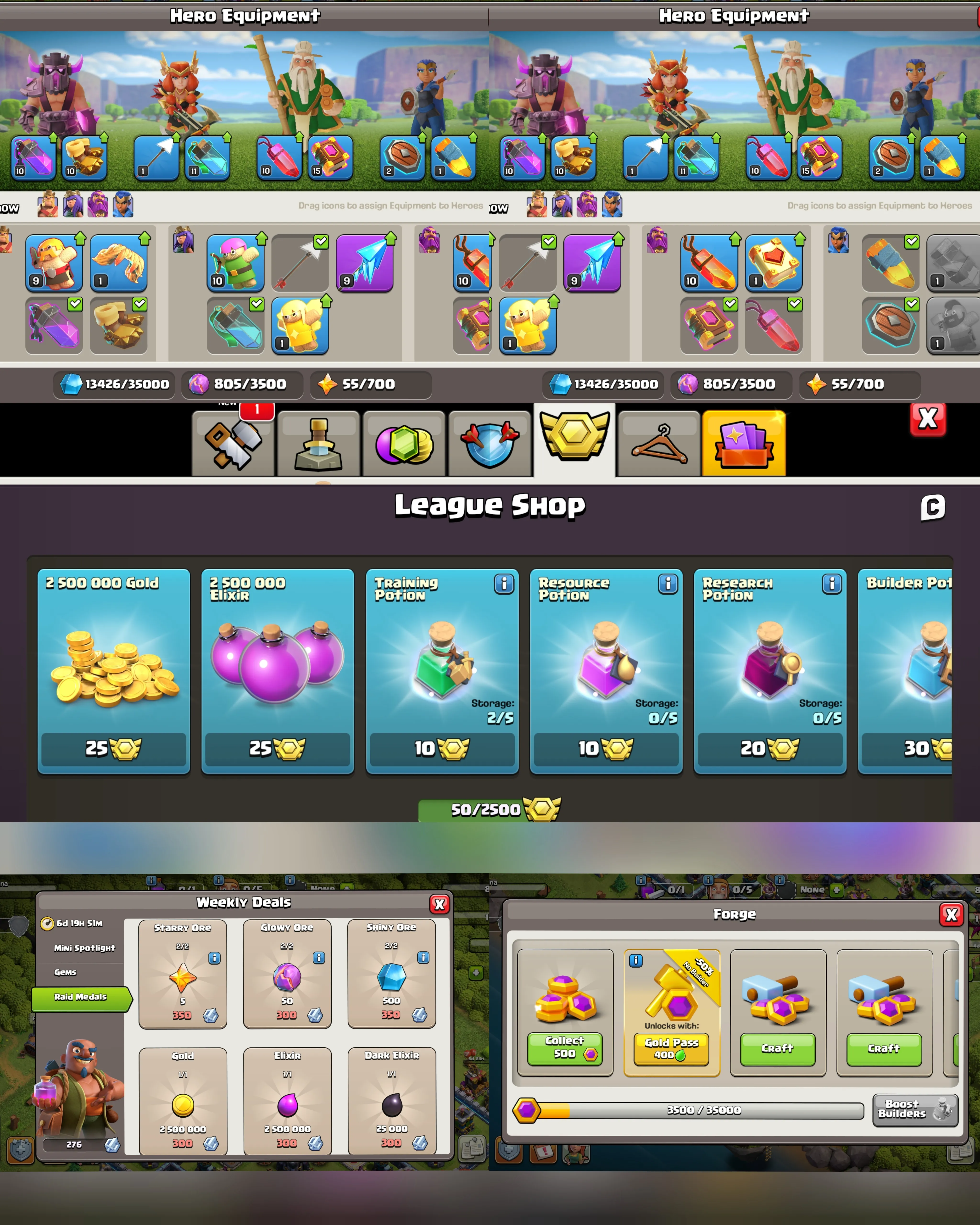 C080 TH13 - XP175 - 220 GEMS - CN 1500 GEMS - BK60 SKIN2 - AQ70 SKIN VALKYRIE QUEEN FA9 - GW38 SKIN WARDEN MASTER