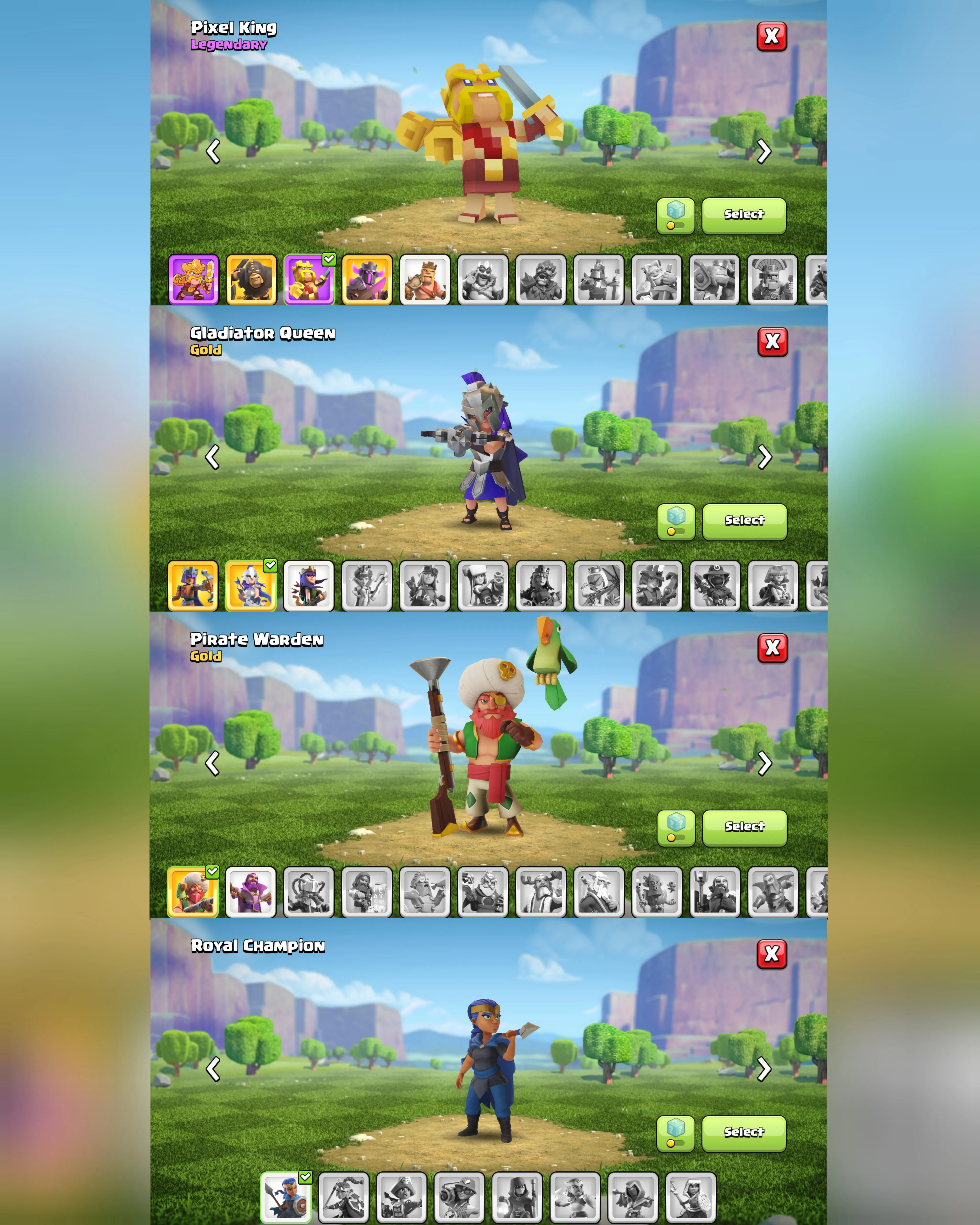 C081 TH13 PIXEL SCENERY - XP180 - 543 GEMS - CN 2000 GEMS - BK72 SKIN4 GG16 - AQ75 SKIN2 - GW50 SKIN PIRATE WARDEN