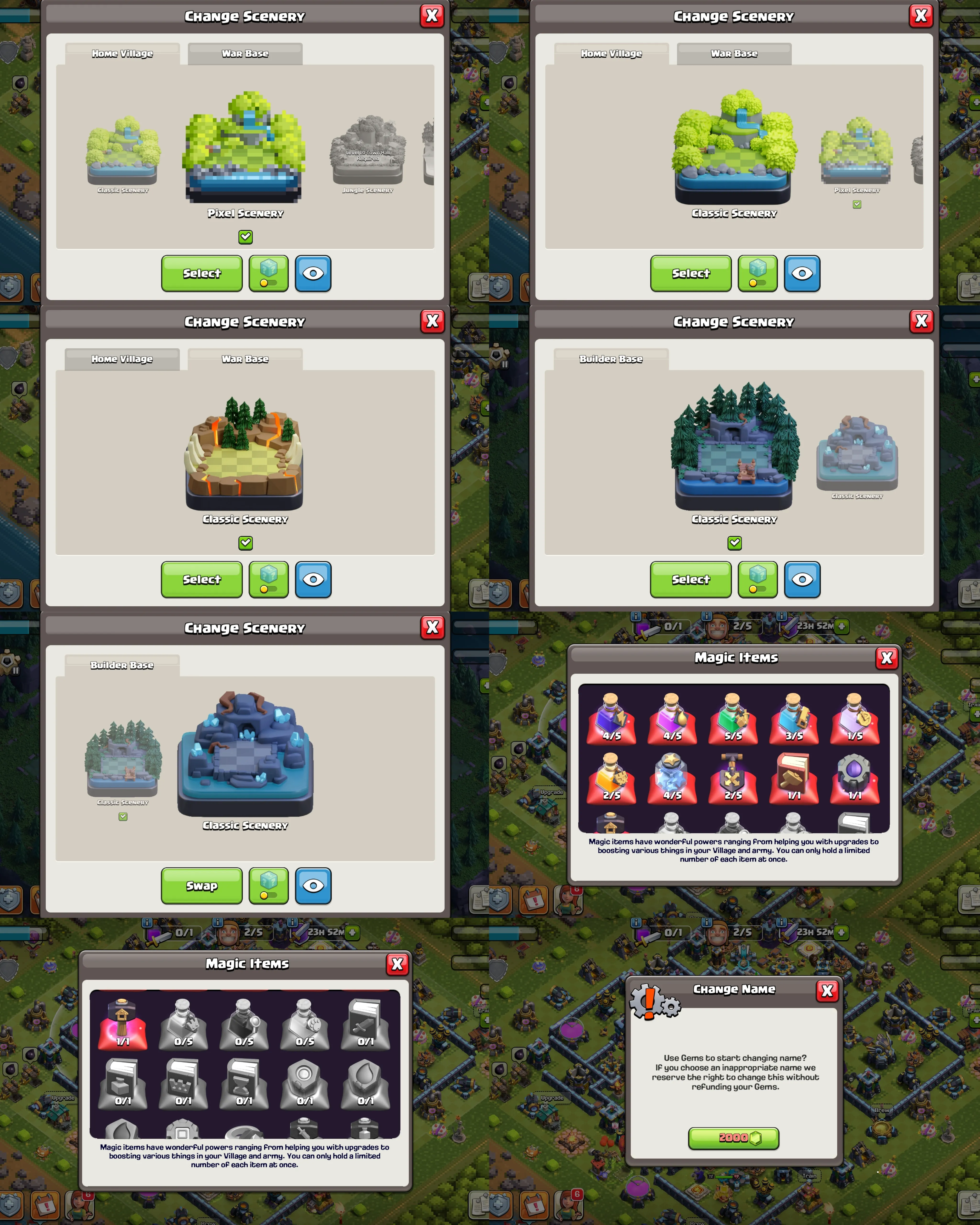 C081 TH13 PIXEL SCENERY - XP180 - 543 GEMS - CN 2000 GEMS - BK72 SKIN4 GG16 - AQ75 SKIN2 - GW50 SKIN PIRATE WARDEN
