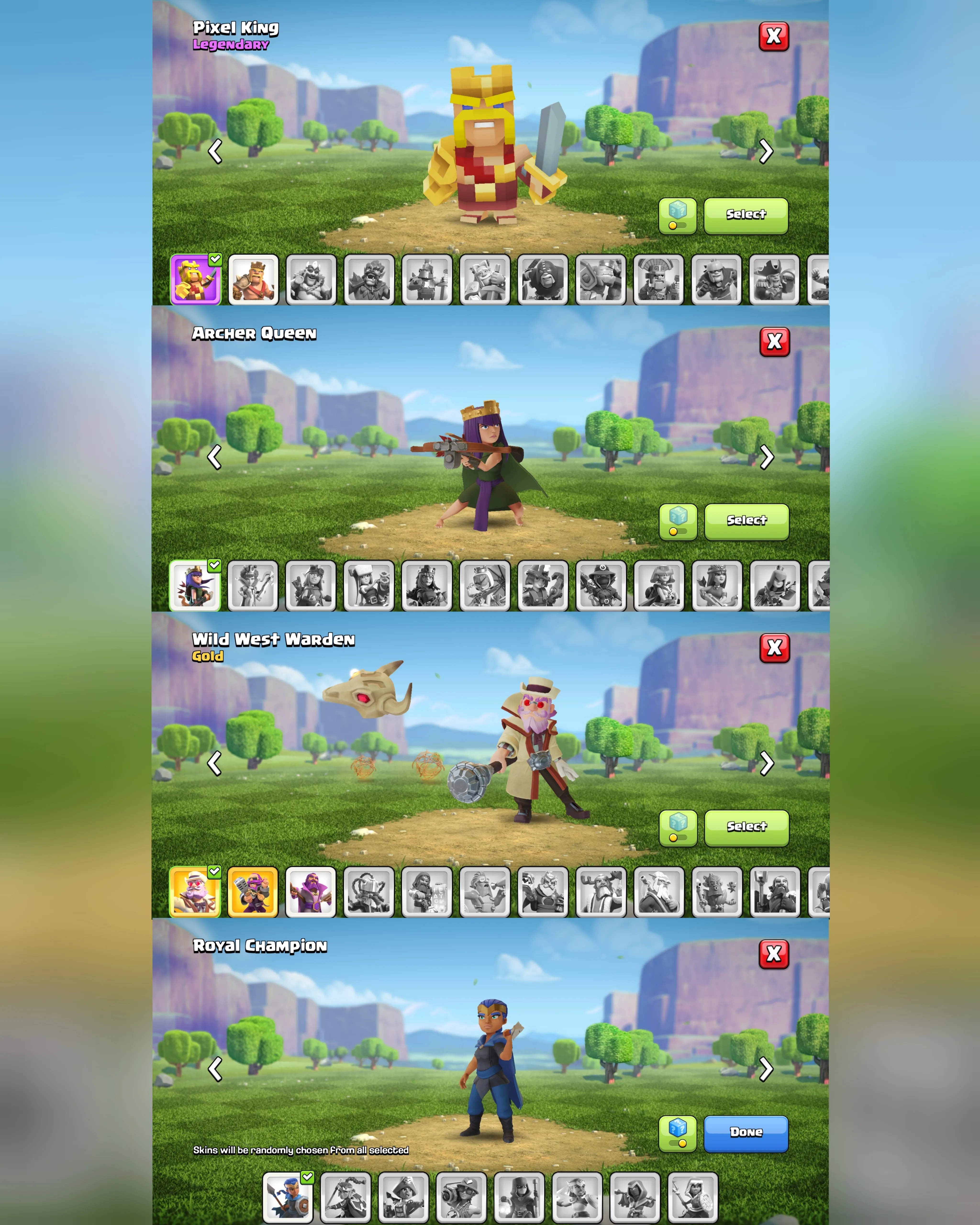 C082 TH16 SCENERY3 - XP166 - 1135 GEMS - CN 500 GEMS - BK54 SKIN PIXEL KING - AQ64 - GW44 SKIN2 FB15 - RC25 - BM10 -BC15