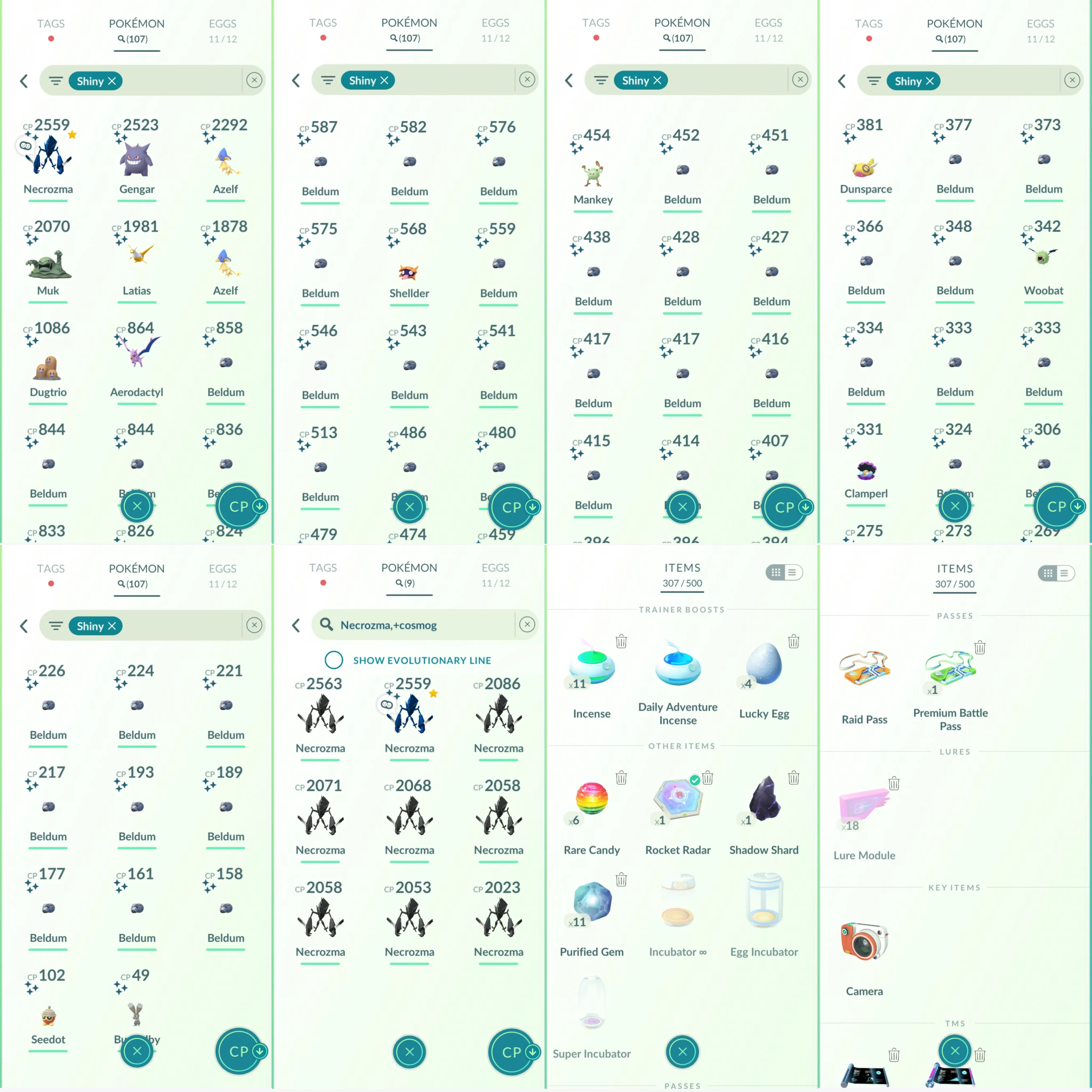 1228 LV40 Coin: 1319 SpBG: Ponyta, Lapras, necrozma Shiny: mega latias, necrozma, azelf, gengar, Aerodactyl