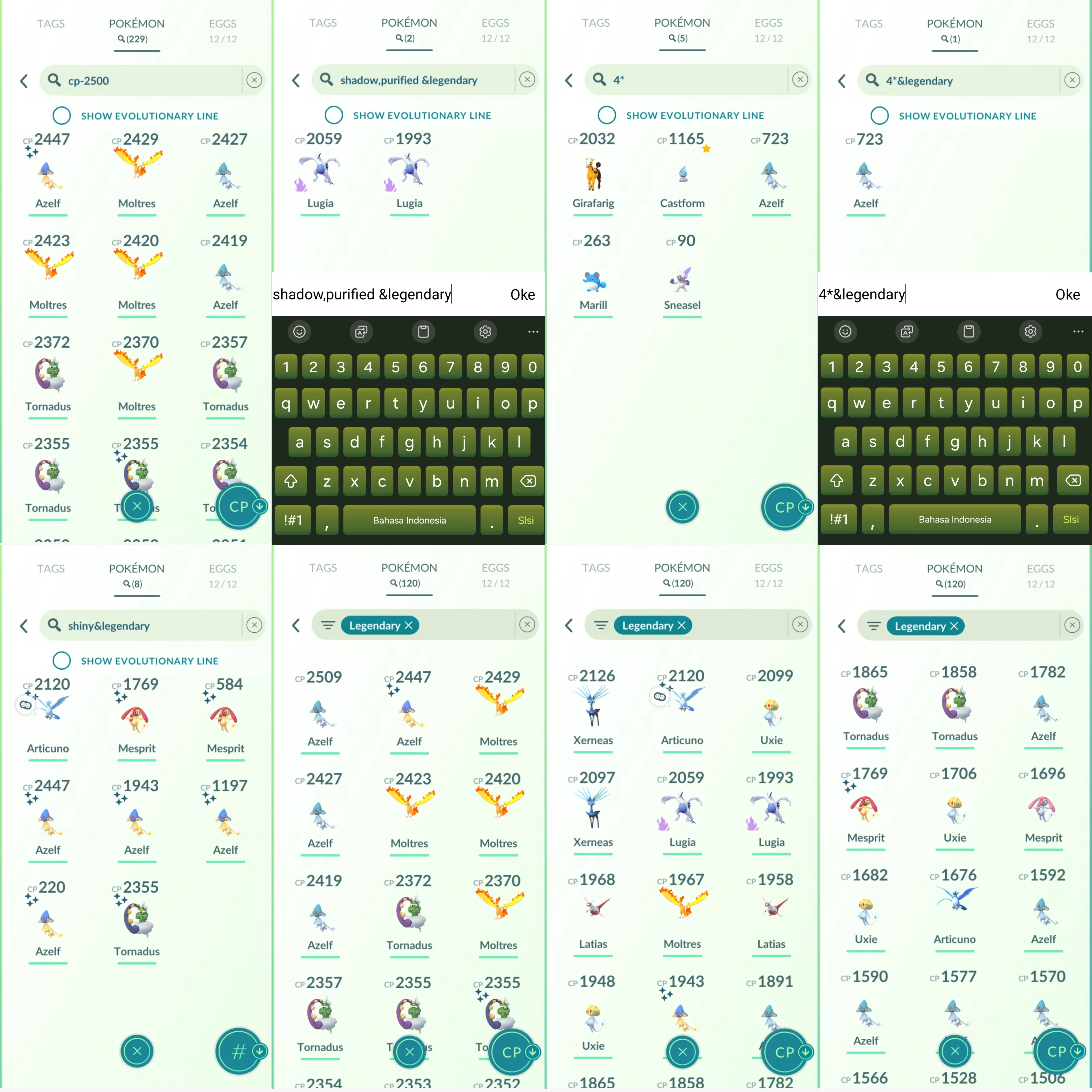 1236 LV40 Azelf100 SpBG: lapras, ponyta Shiny: azelf, mesprit, tornadus, articuno, garchomp, serperior