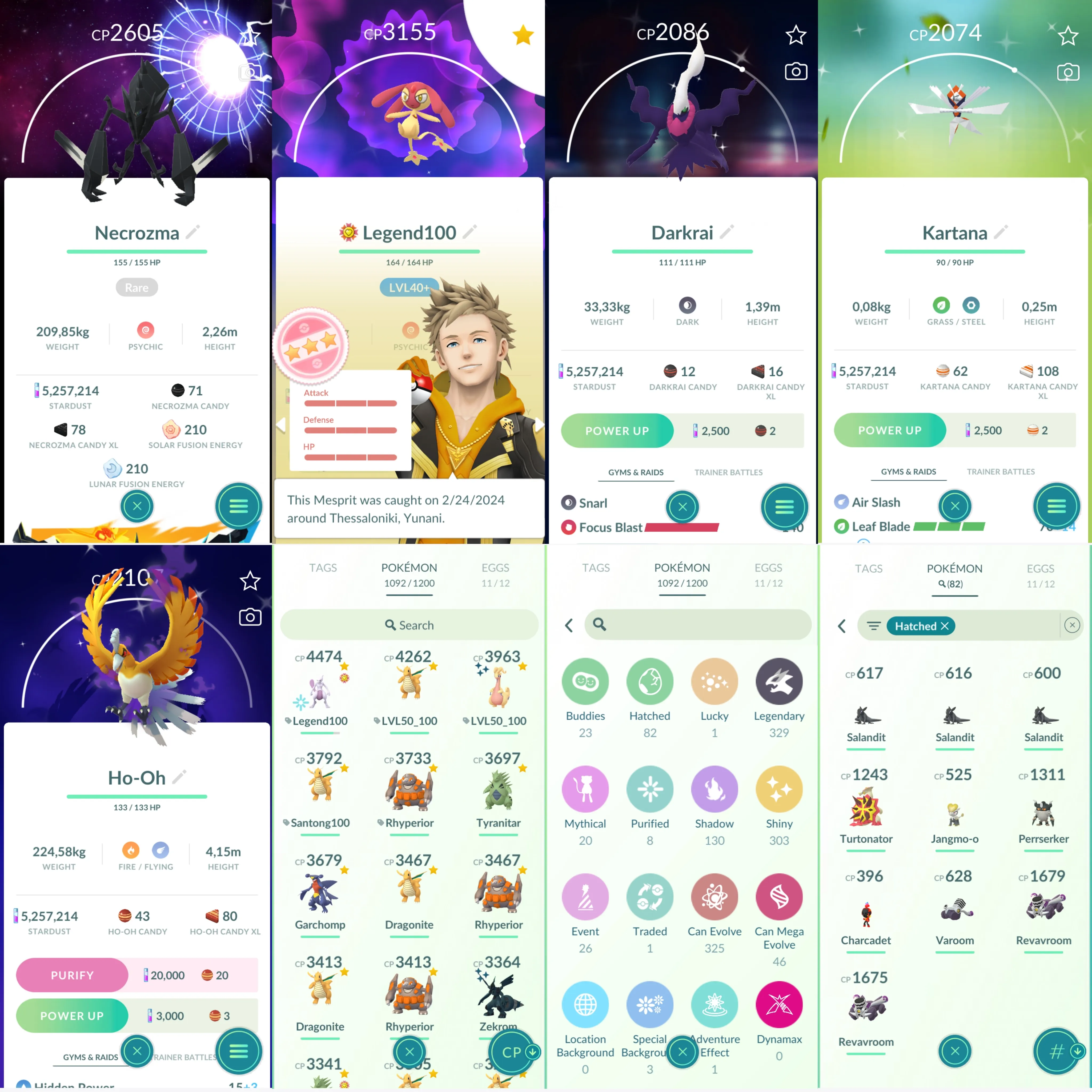 1240 LV45 Hundo:210 Dialga Origin Roar of Time GalarZapdos Mega Diancie Mewtwo100 Shundo: Mesprit, Capt Pikachu