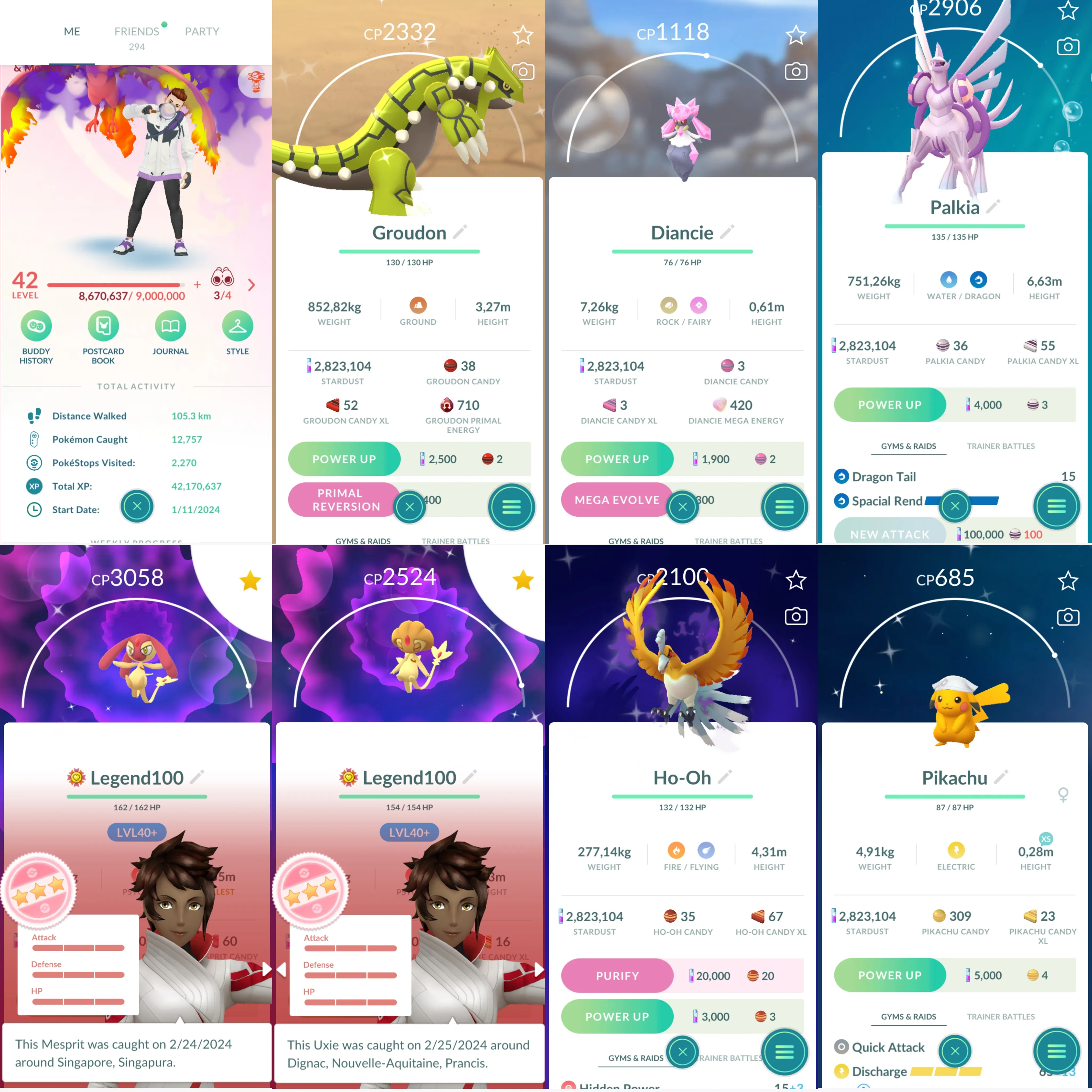 1247 LV42 Palkia Origin Spacial Rend Shundo Mesprit Shundo Uxie Mega Diancie Shiny: mega groudon, Pikachu Akari hat
