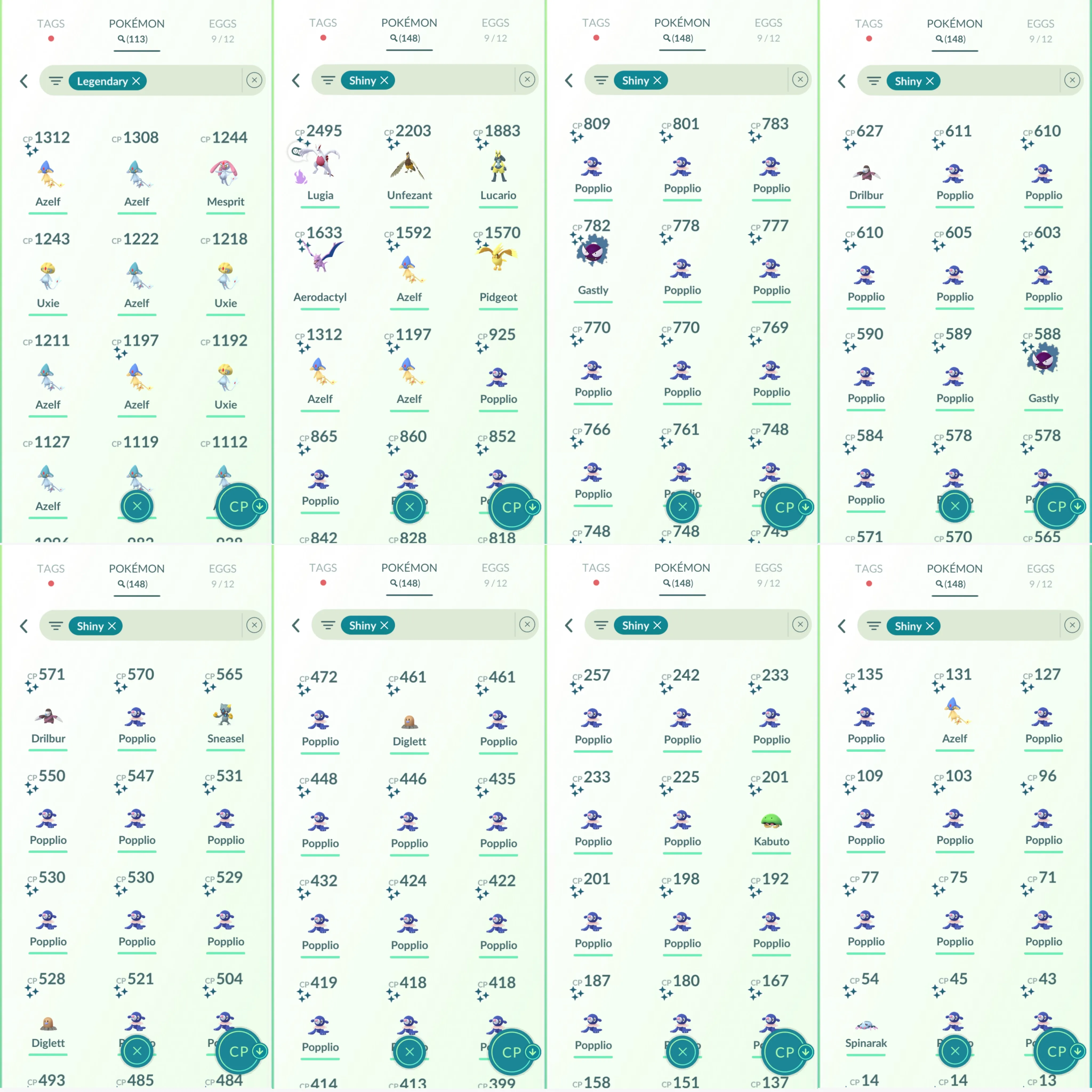 1255 LV40 Azelf100 SpBG Lapras+Ponyta Shinu: shadow lugia, mega Lucario, gastly, kabuto, Aerodactyl, azelf