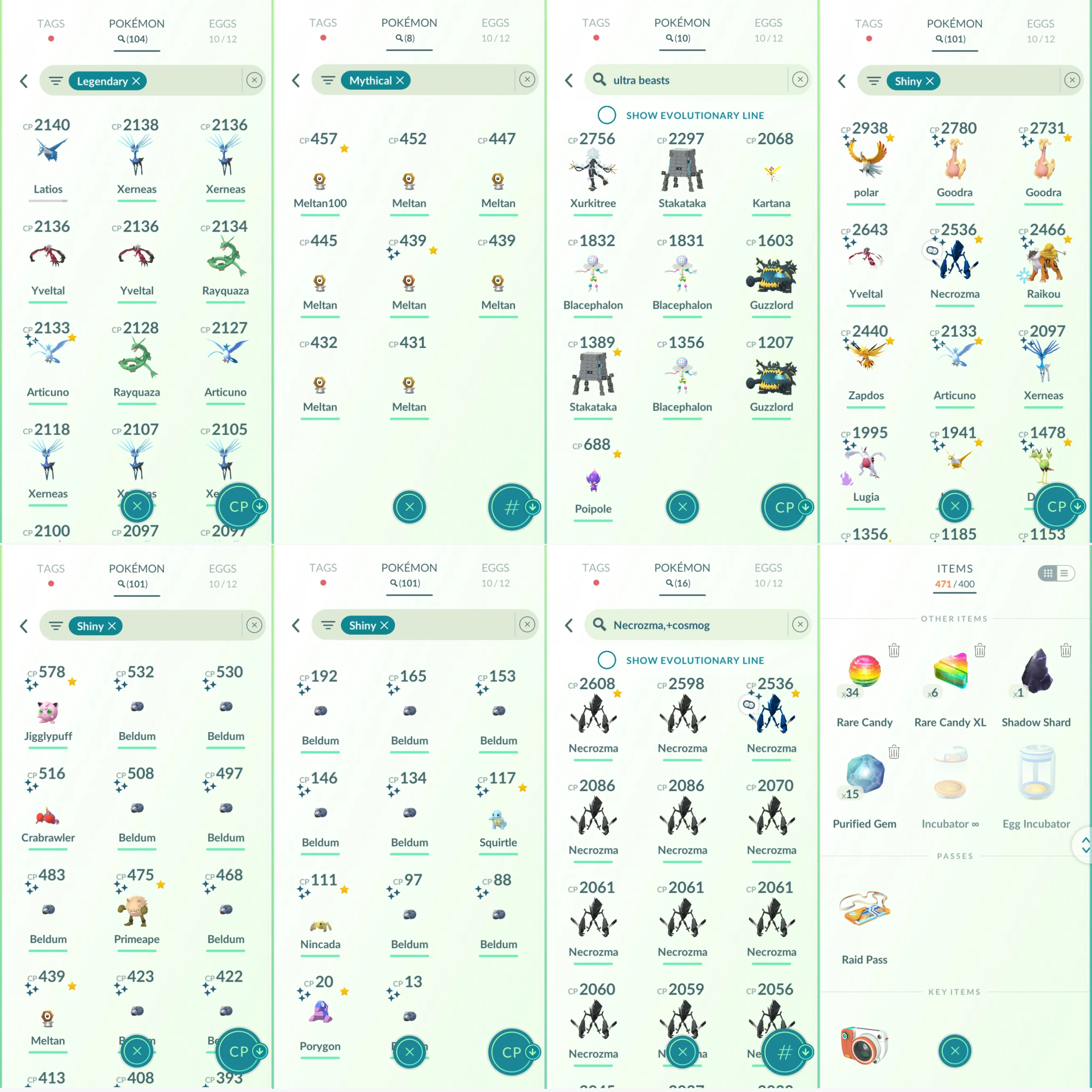 1267 LV41 Shundo Raikou Meltan100 Sp Bg: ponyta, necrozma Shiny: mega latias.shadow oh