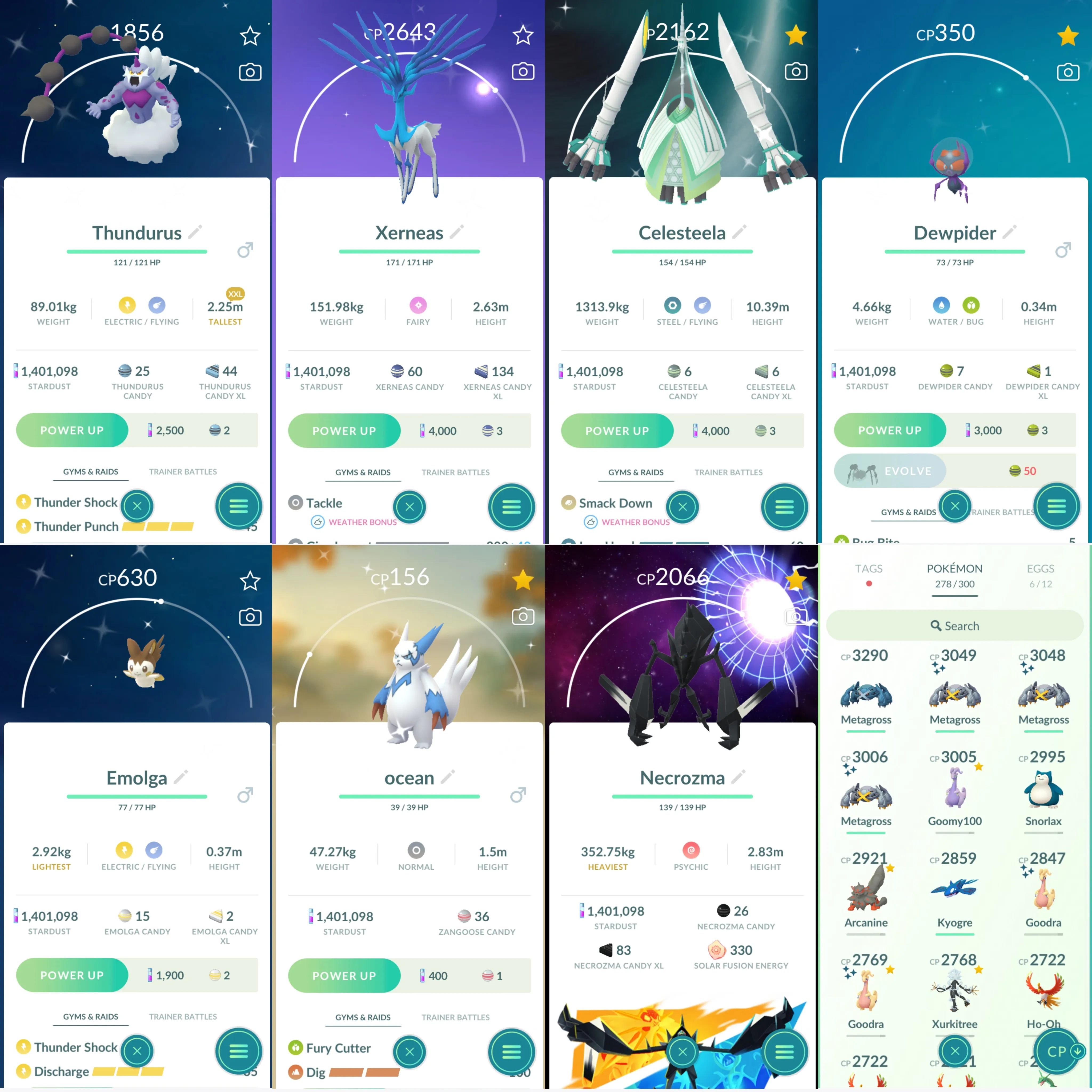 1278 LV40 Thundurus100 Shiny: mega latias, mega latios, necrozma, metagross, moltres, ho-oh.thundurus.xerneas.celesteela