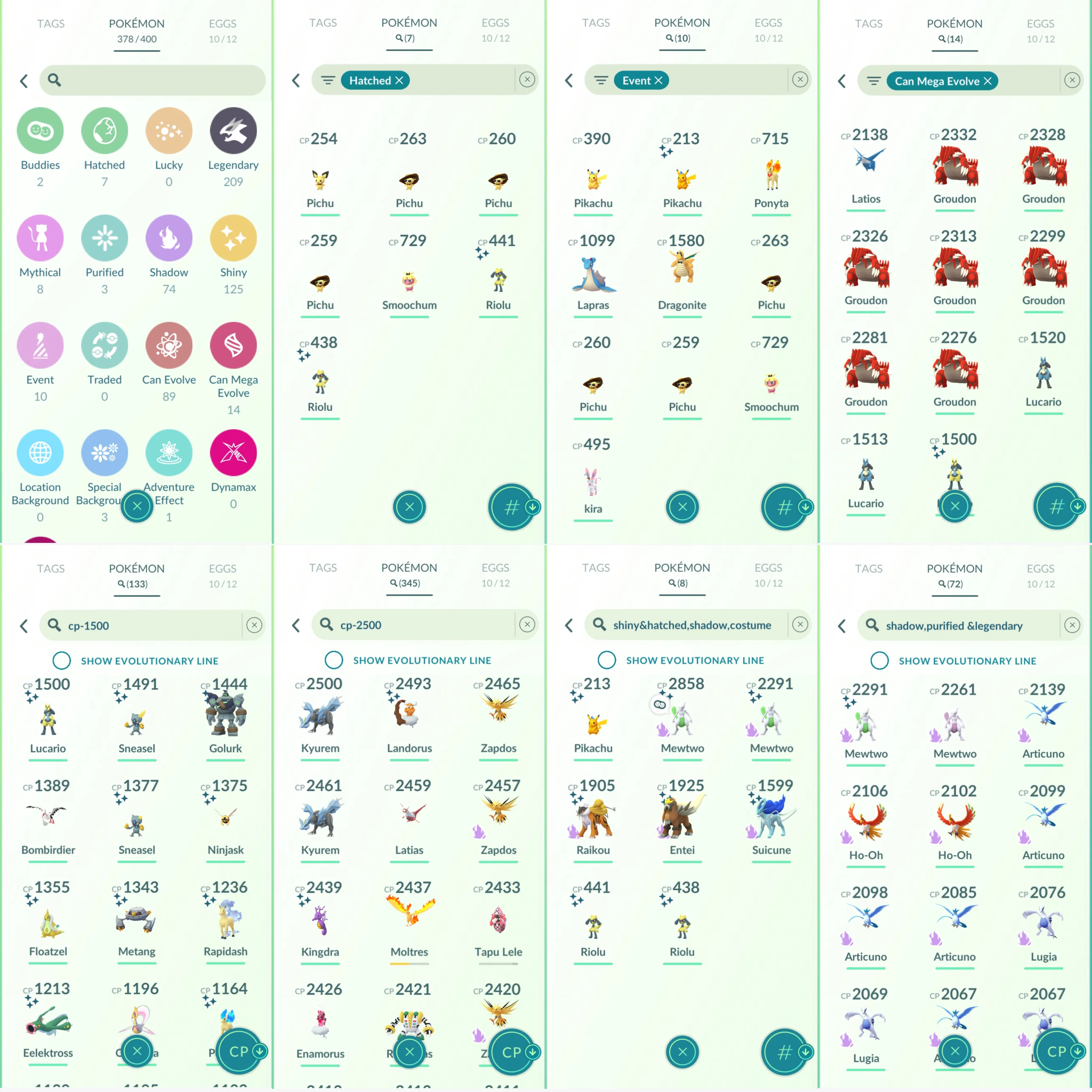 1297 LV44 Palkia Spacial Rend Sp Bg Ponyta Enamorus Shiny: shadow mewtwo, mega Lucario, riolu, shadow suicune (only 1)