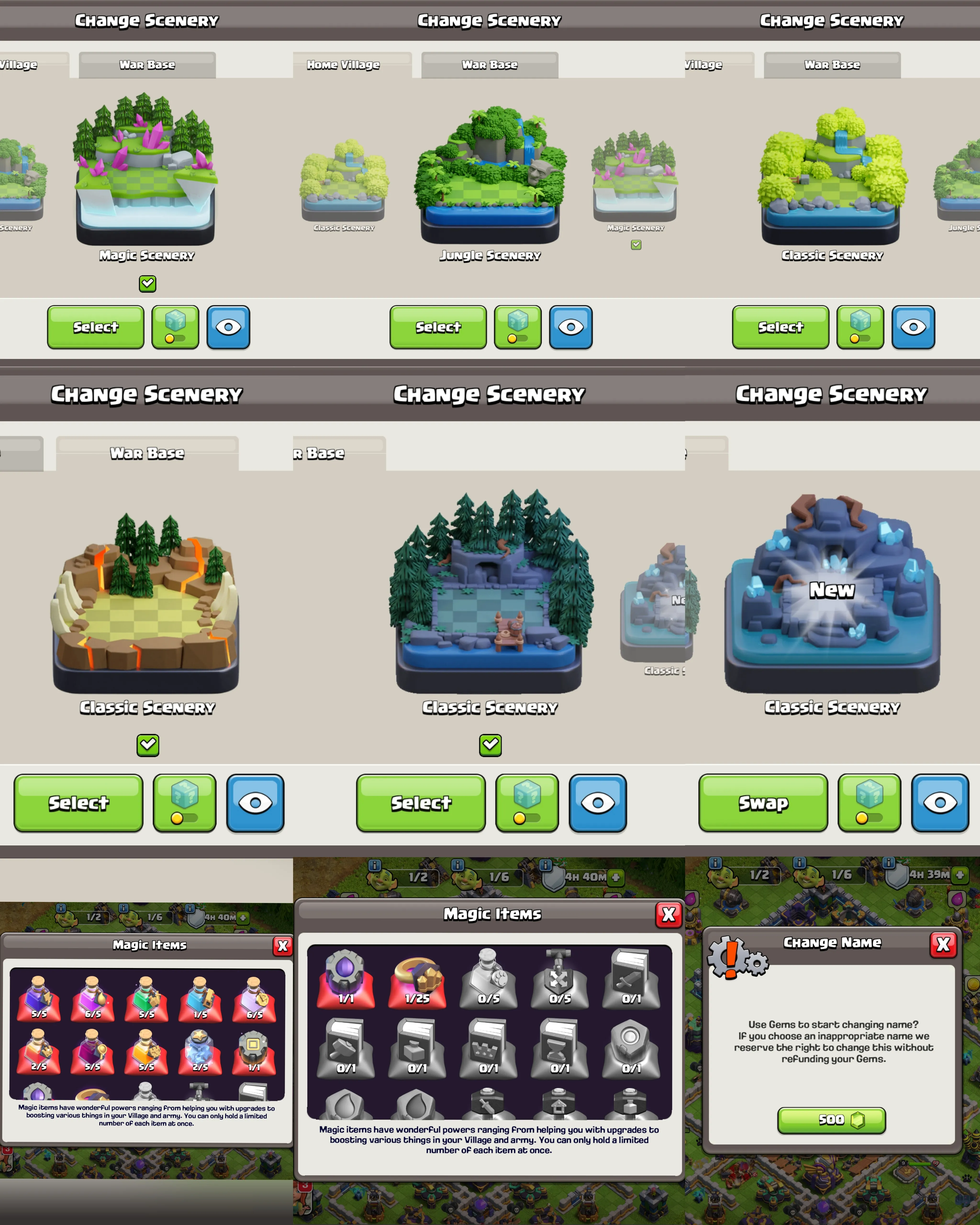 C087 TH15 SCENERY2 - XP159 - 772 GEMS - CN 500 GEMS - BK36 SKIN2 - AQ64 SKIN PIRATE QUEEN - GW19 SKIN WARDEN OF THE NORTH