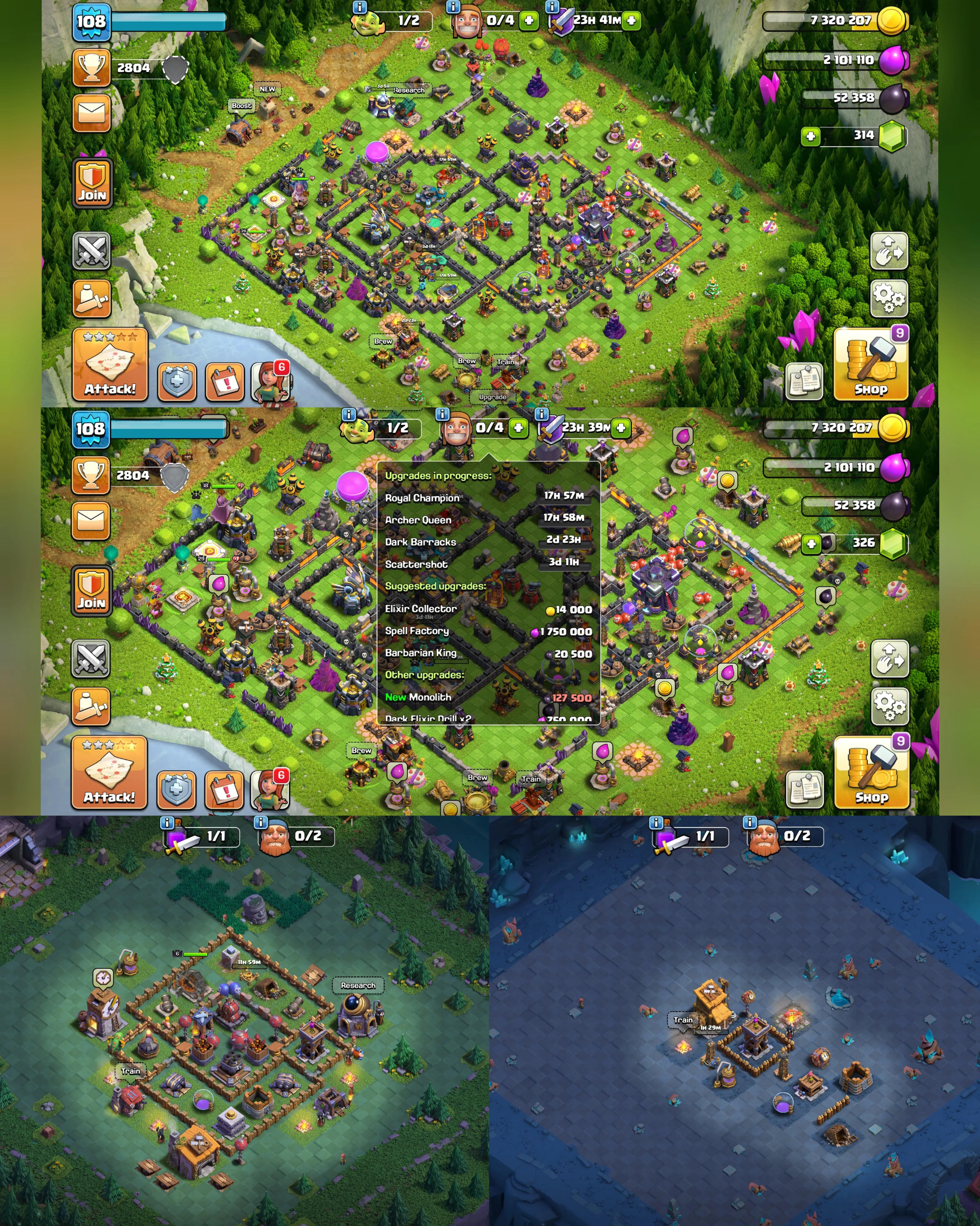 C088 TH15 SCENERY2 - XP108 - 326 GEMS - CN 500 GEMS - BK29 SKIN SUPER SQUAD KING SB12 - AQ32 - GW18 FB15 - RC11