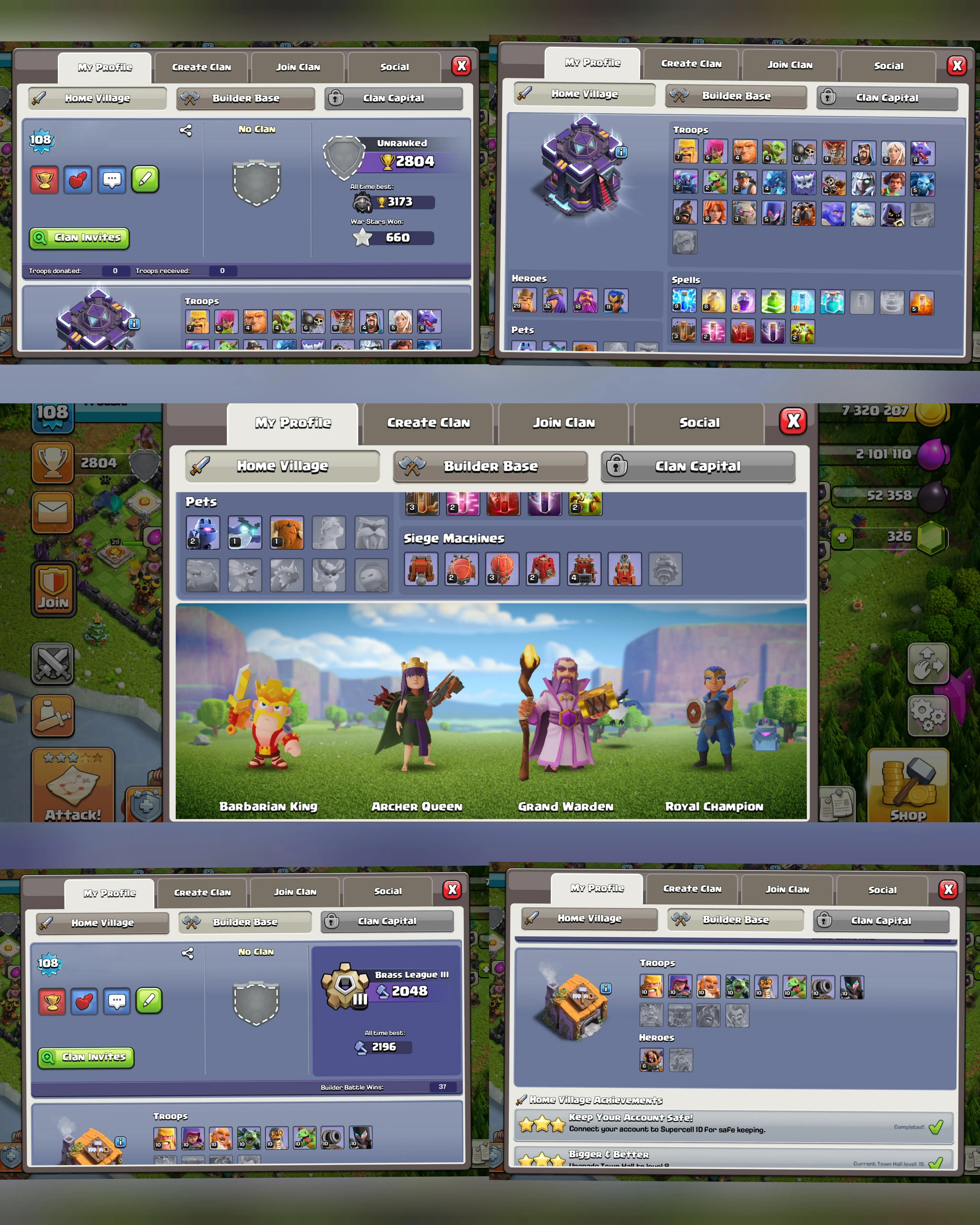 C088 TH15 SCENERY2 - XP108 - 326 GEMS - CN 500 GEMS - BK29 SKIN SUPER SQUAD KING SB12 - AQ32 - GW18 FB15 - RC11