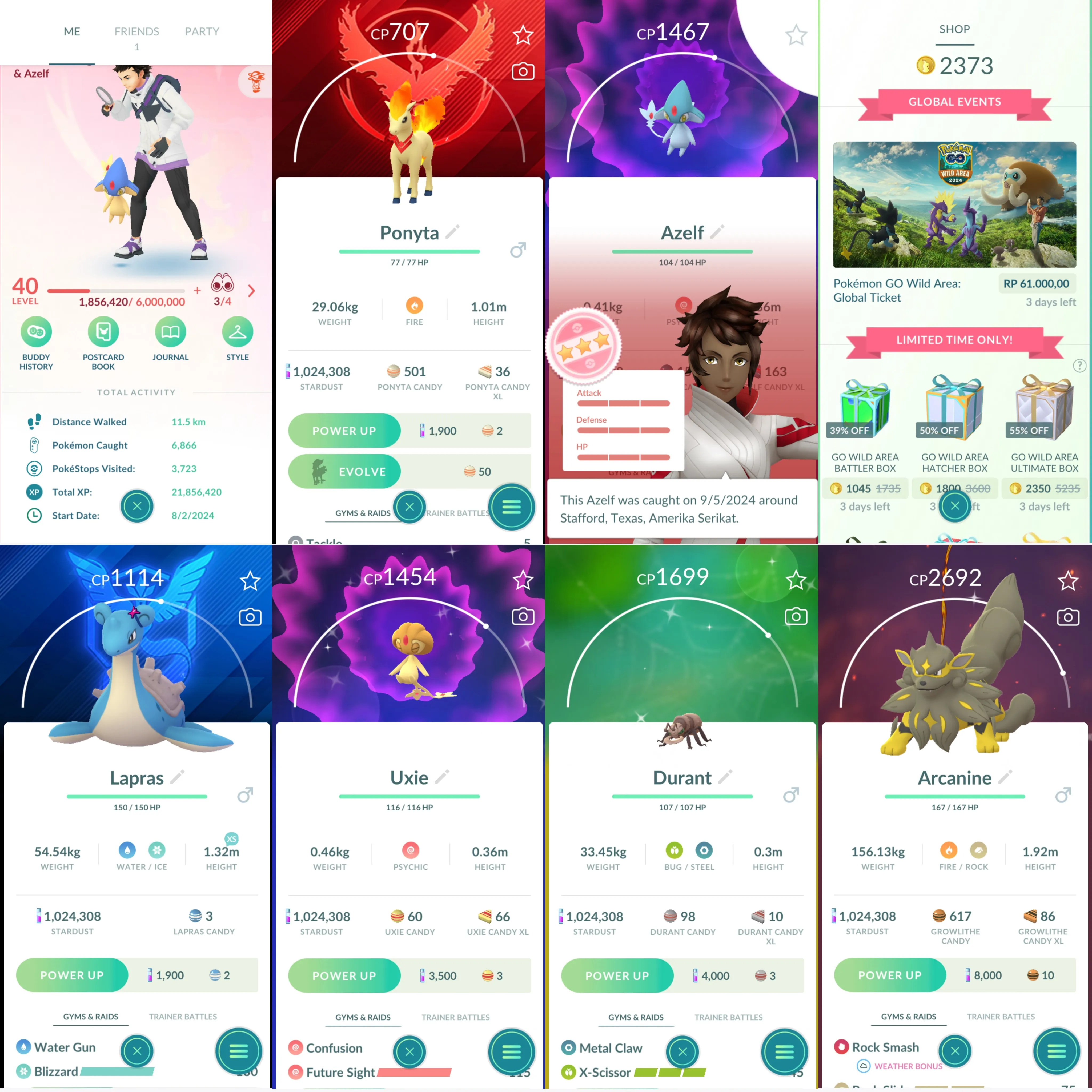 1347 LV40 Coin 2373 Azelf100 Sp Bg Ponyta Lapras Shiny: azelf, uxie, skarmory, audino, durant, hisui arcanine, minun