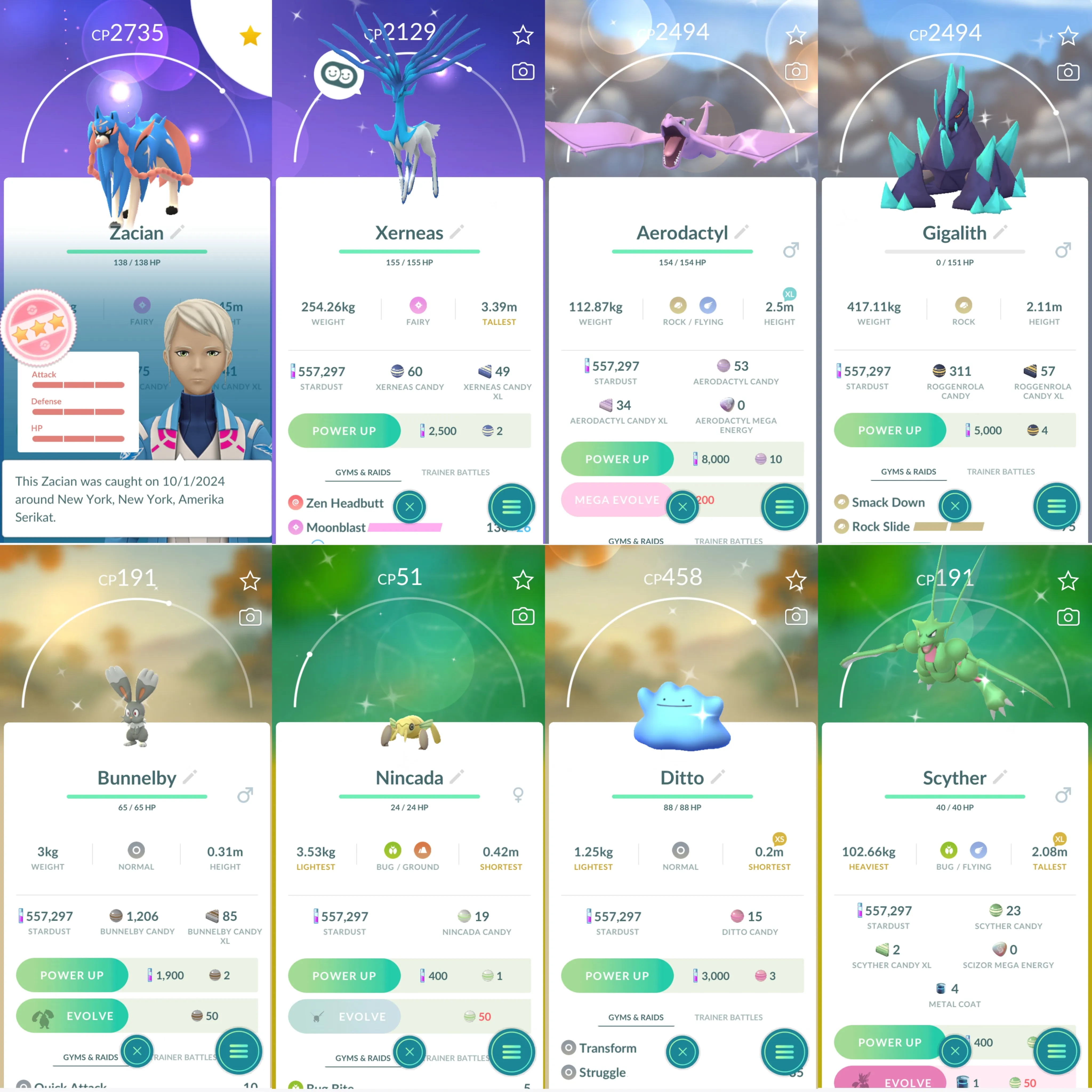 1357 LV40 Coin 1106 Zacian100 Pikachu WCS 2024 Hawaii Shiny: zacian, mega latias, azelf, uxie, xerneas, ditto, gigalith, Scyther