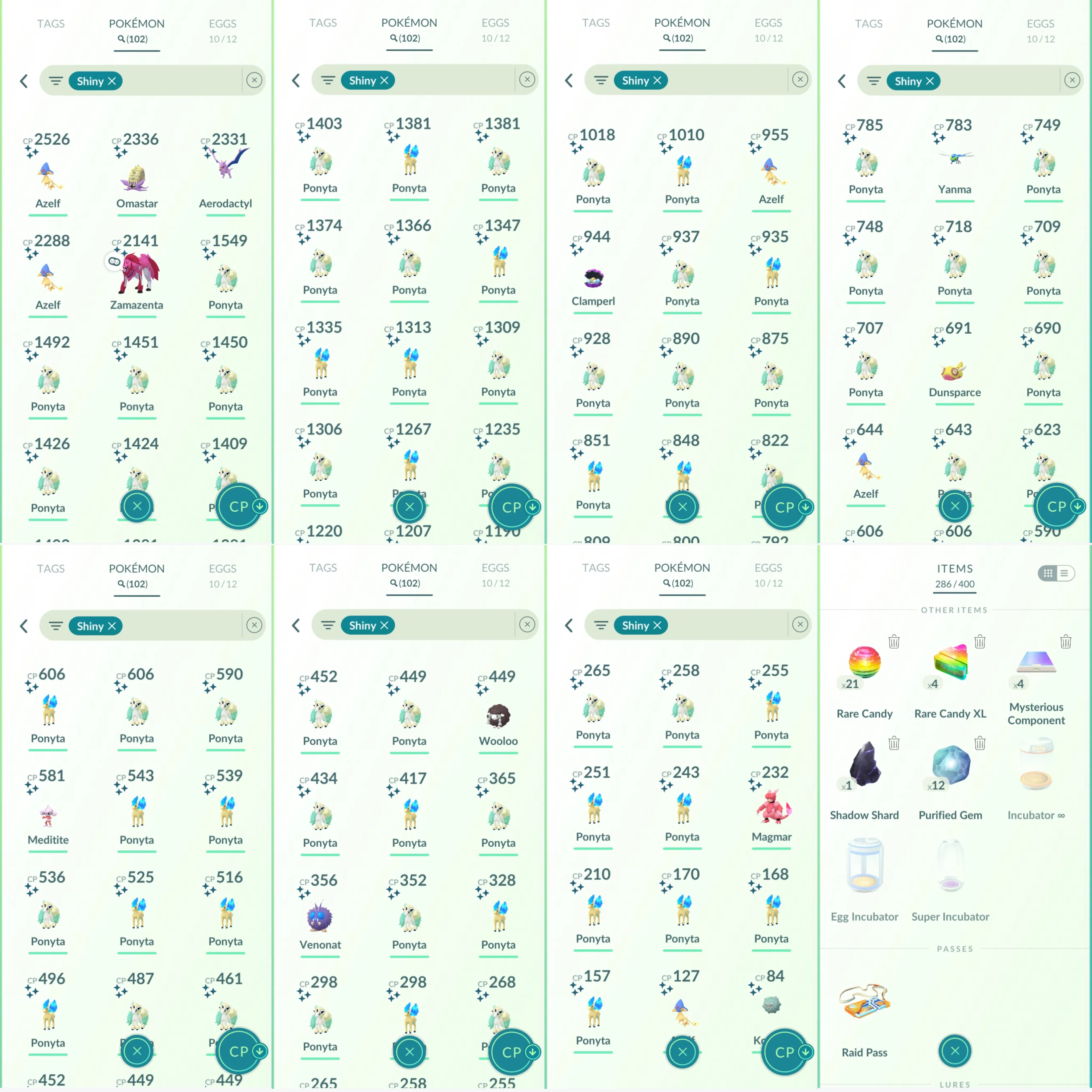 1360 LV40 Shundo Clamperl Shiny: zamazenta, azelf, Aerodactyl, omastar, Ponyta, azelf, magmar, koffing, yanma, dunsparce