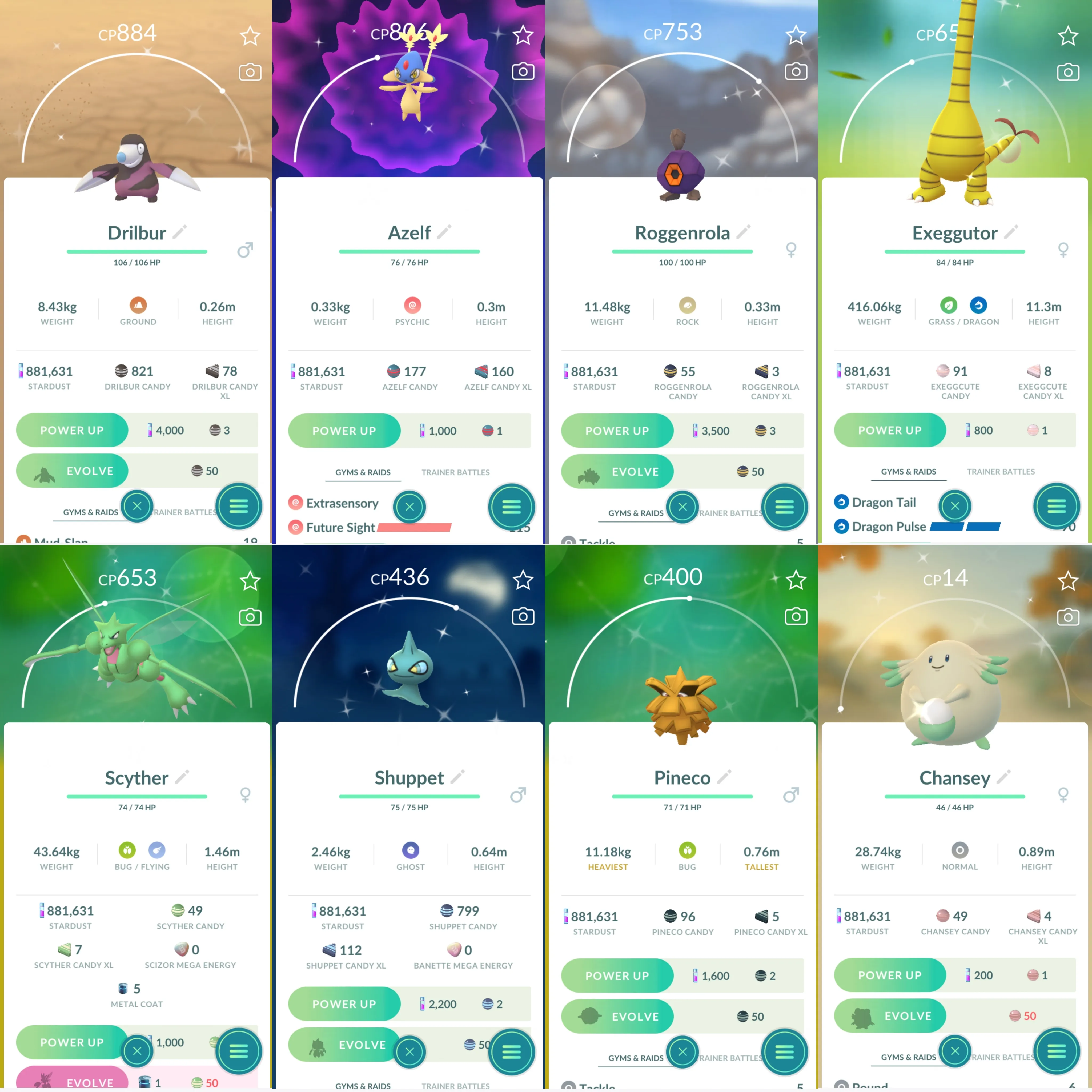 1407 LV40 Coin1150 GMax Gengar Shiny: azelf, mesprit, chansey, scyther, primeape, mega mawile, sneasel, shuppet, drilbur