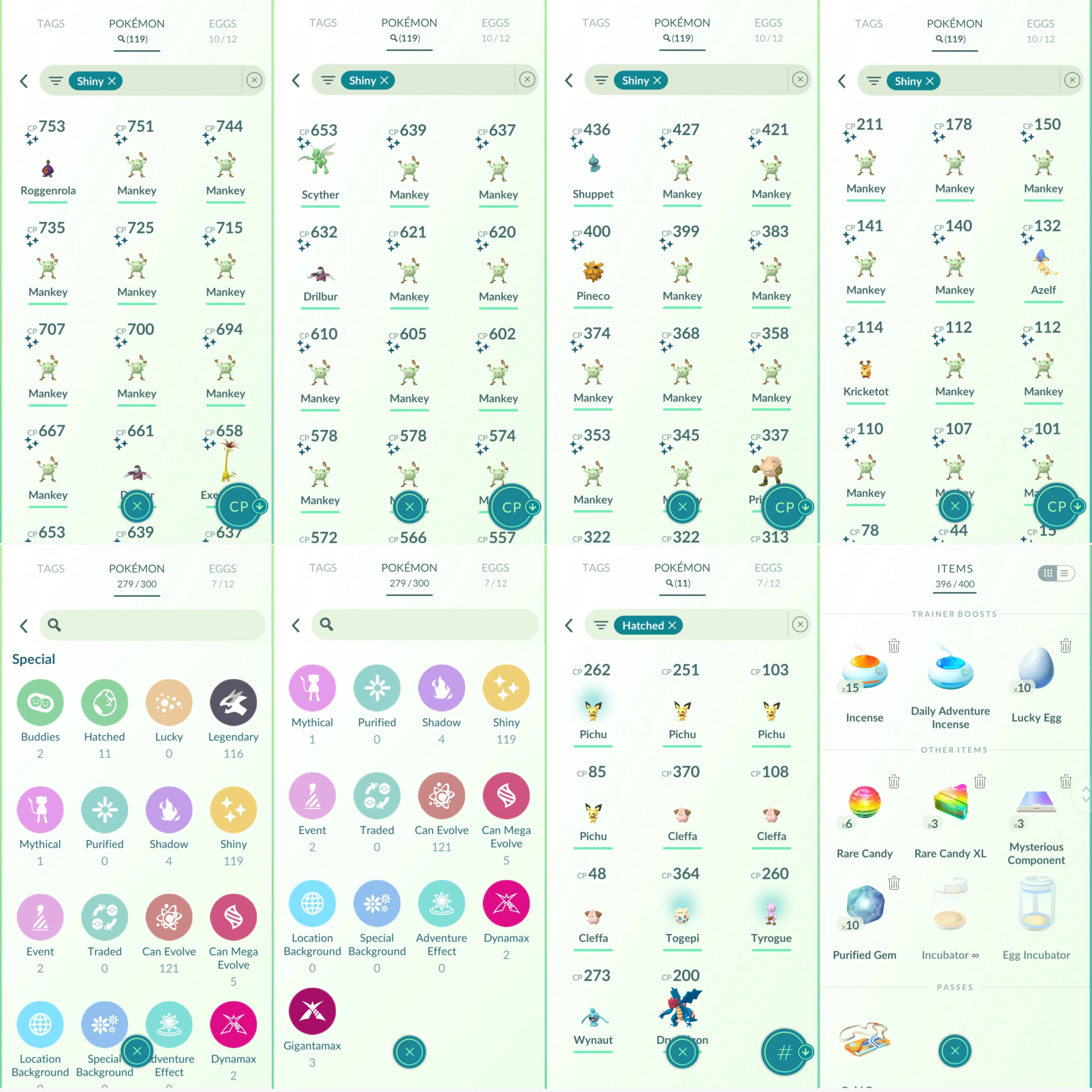 1407 LV40 Coin1150 GMax Gengar Shiny: azelf, mesprit, chansey, scyther, primeape, mega mawile, sneasel, shuppet, drilbur