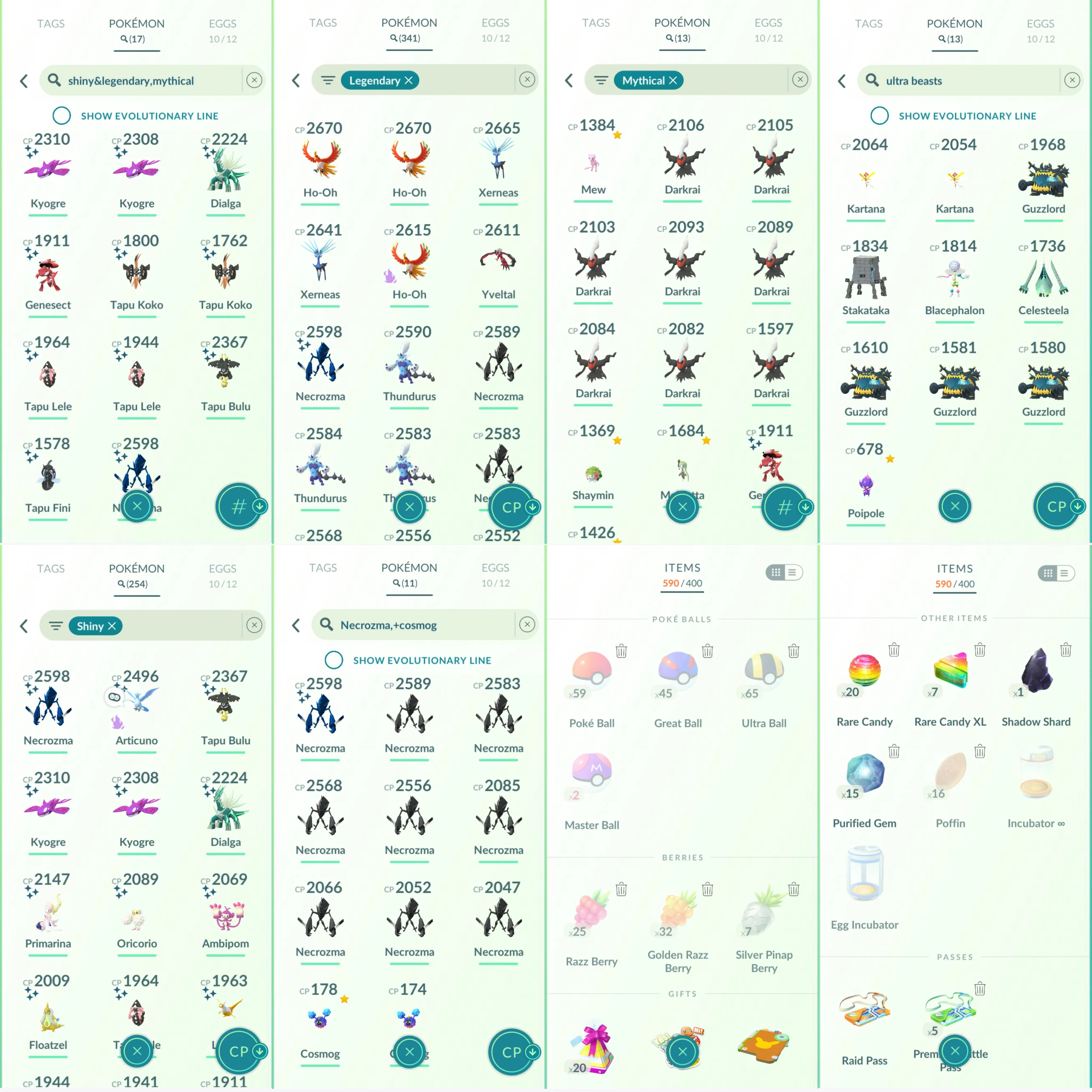 1433 LV46 MasterBall x2 Palkia Spacial Rend Cosmog x2 Mega Diancie Raikou100 Shiny: necrozma, mega Charizard, genesect