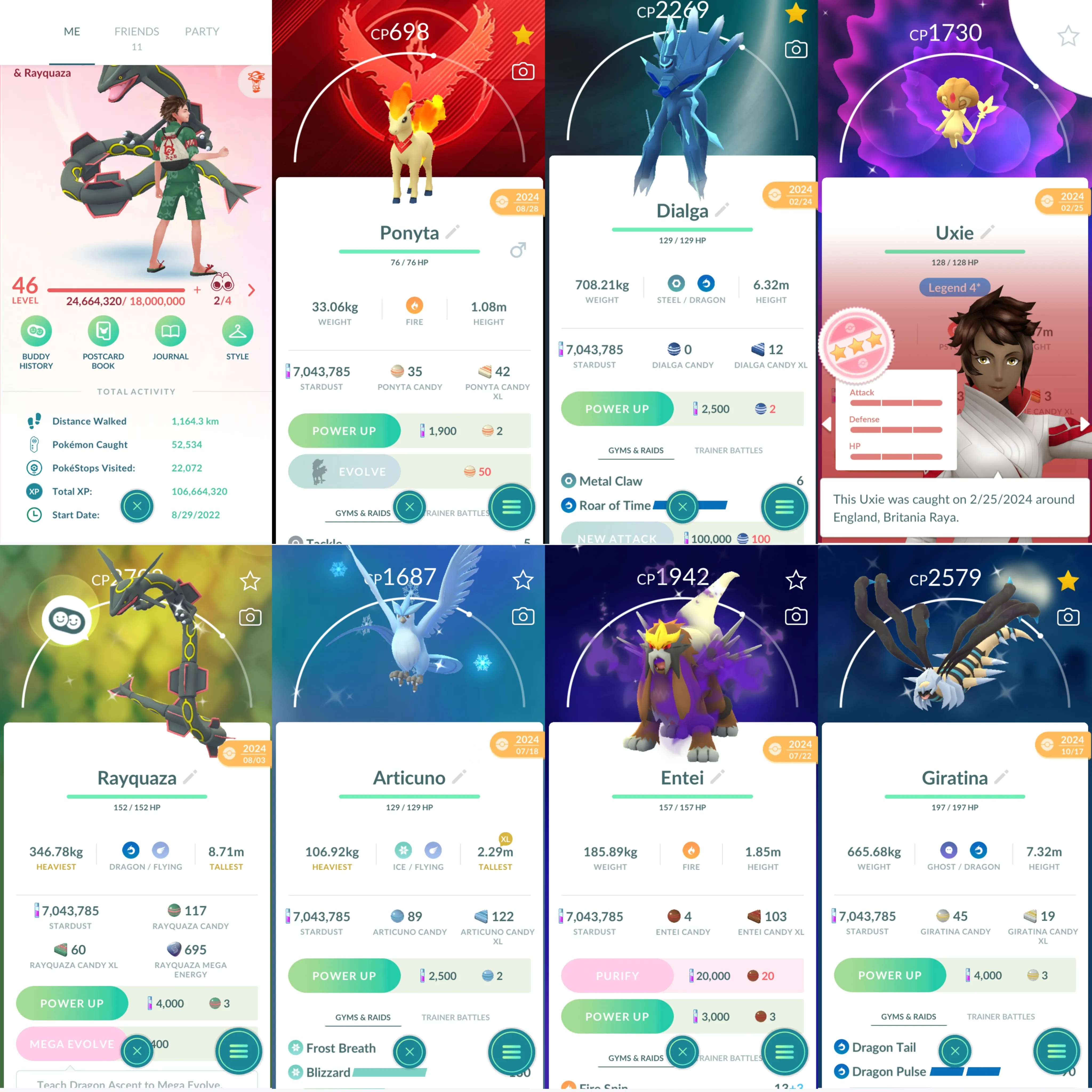 1443 LV46 Dialga Roar of Time Cosmog x3 Shundo Uxie Shundo Mesprit Xerneas100 Suicune100 Shiny: rayquaza, shundo greninja