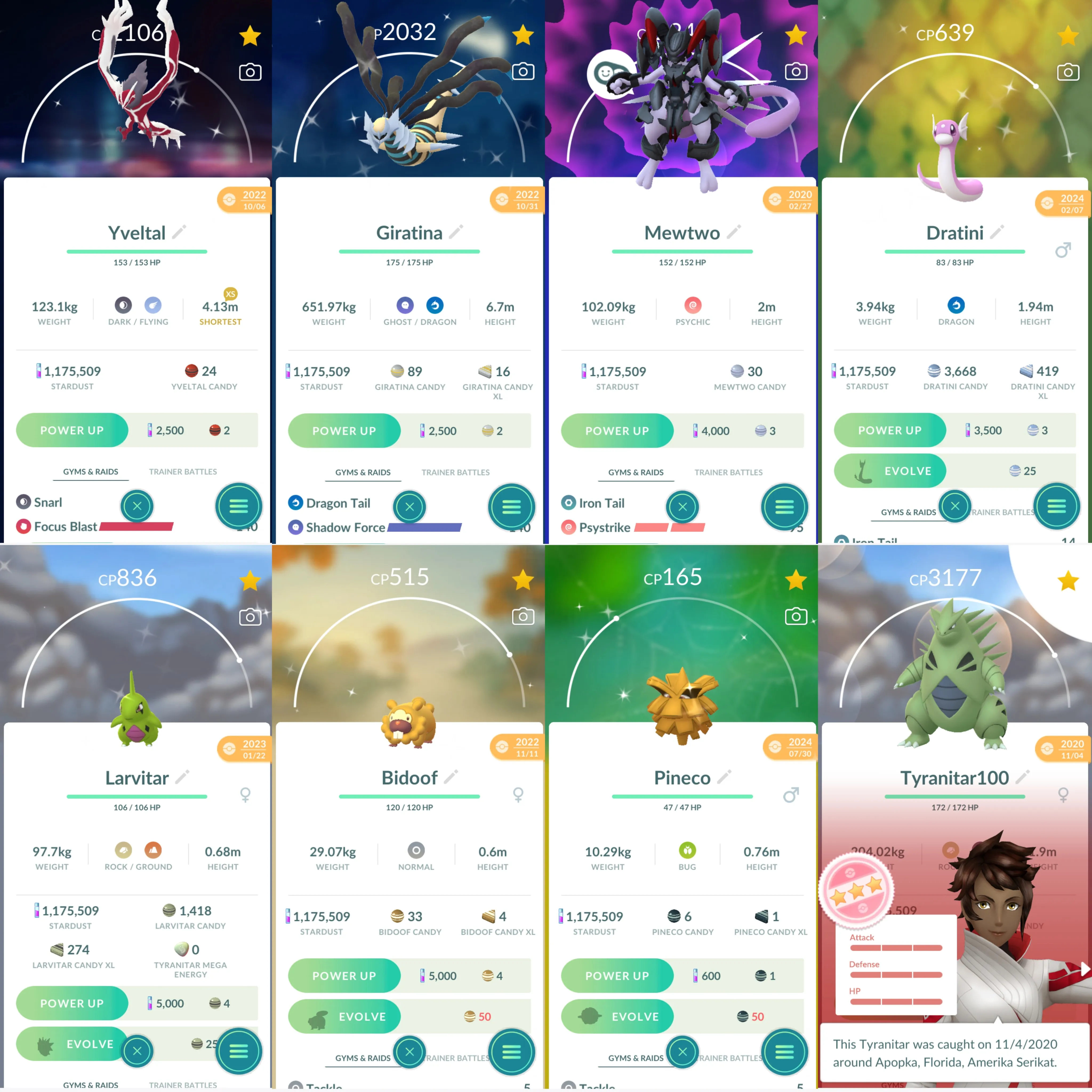 1451 LV40 Armored Mewtwo x2 tradeable Coin9499 RareCandy138 RaidPass15 Giratina100 Shiny: larvitar, dratini, Lugia, Kyogre
