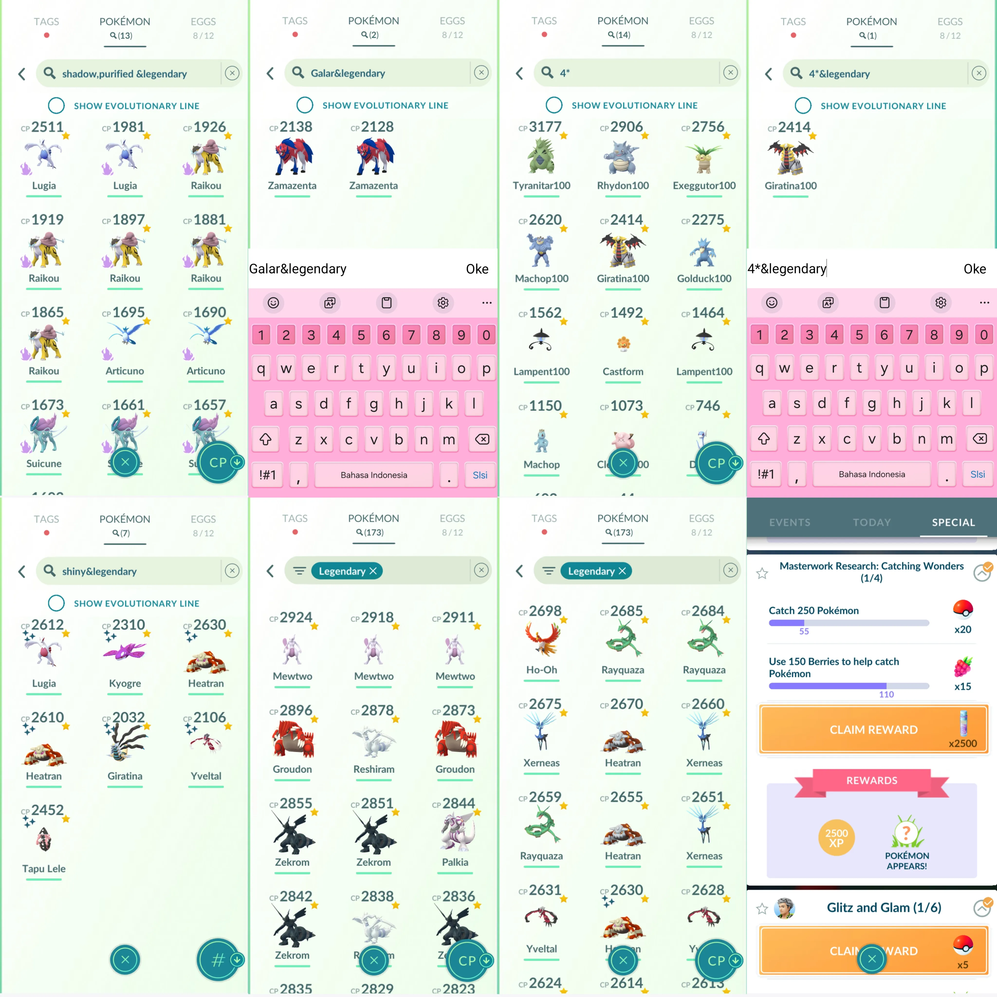 1451 LV40 Armored Mewtwo x2 tradeable Coin9499 RareCandy138 RaidPass15 Giratina100 Shiny: larvitar, dratini, Lugia, Kyogre