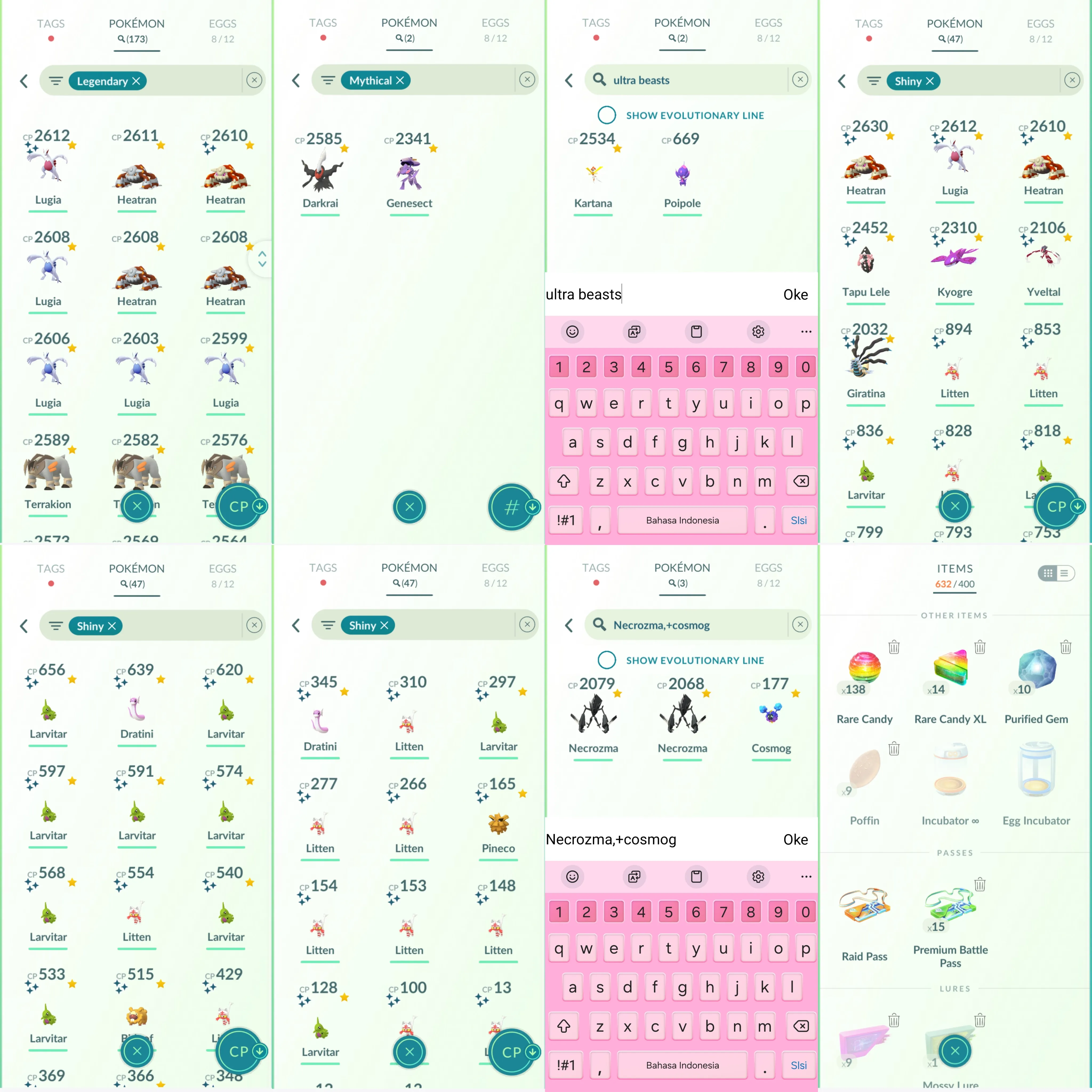 1451 LV40 Armored Mewtwo x2 tradeable Coin9499 RareCandy138 RaidPass15 Giratina100 Shiny: larvitar, dratini, Lugia, Kyogre